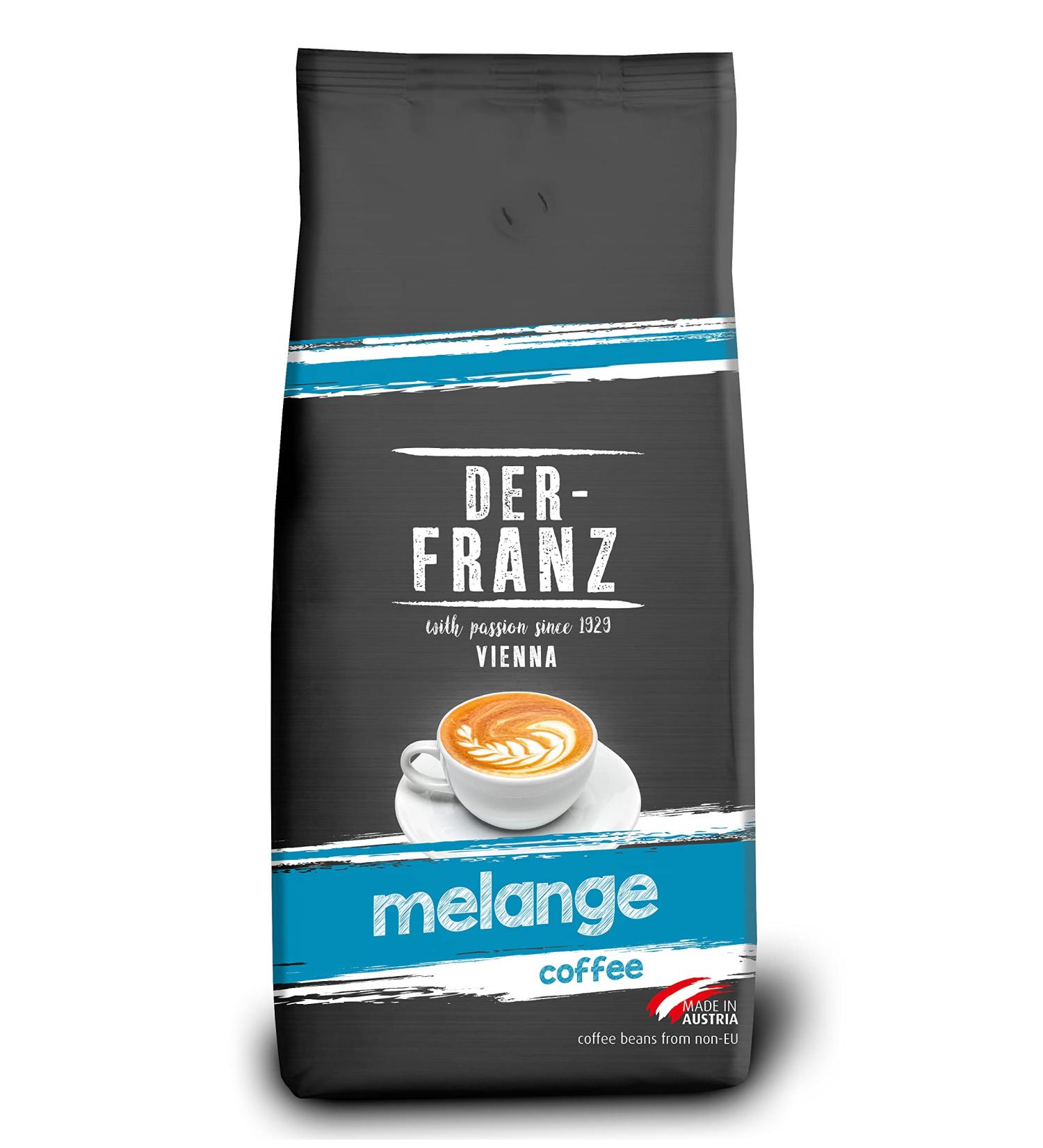 Buy Der-Franz Melange Coffee - 100% Arabica Whole Beans 1kg Intensity 3/5 - International Shipping Available - Buy Online on GoSupps.com