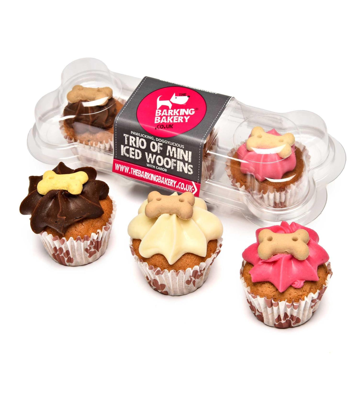 DOG TREATS Trio Mini Iced Woofin. Dog Birthday Cake For Dogs/Puppy. Small Biscuits/Ice Cake Treats. Dog Training Treats/Puppy Training Treats. Bakery Fresh Dog Treat Made In UK By The Barking Bakery. - Buy Online on GoSupps.com