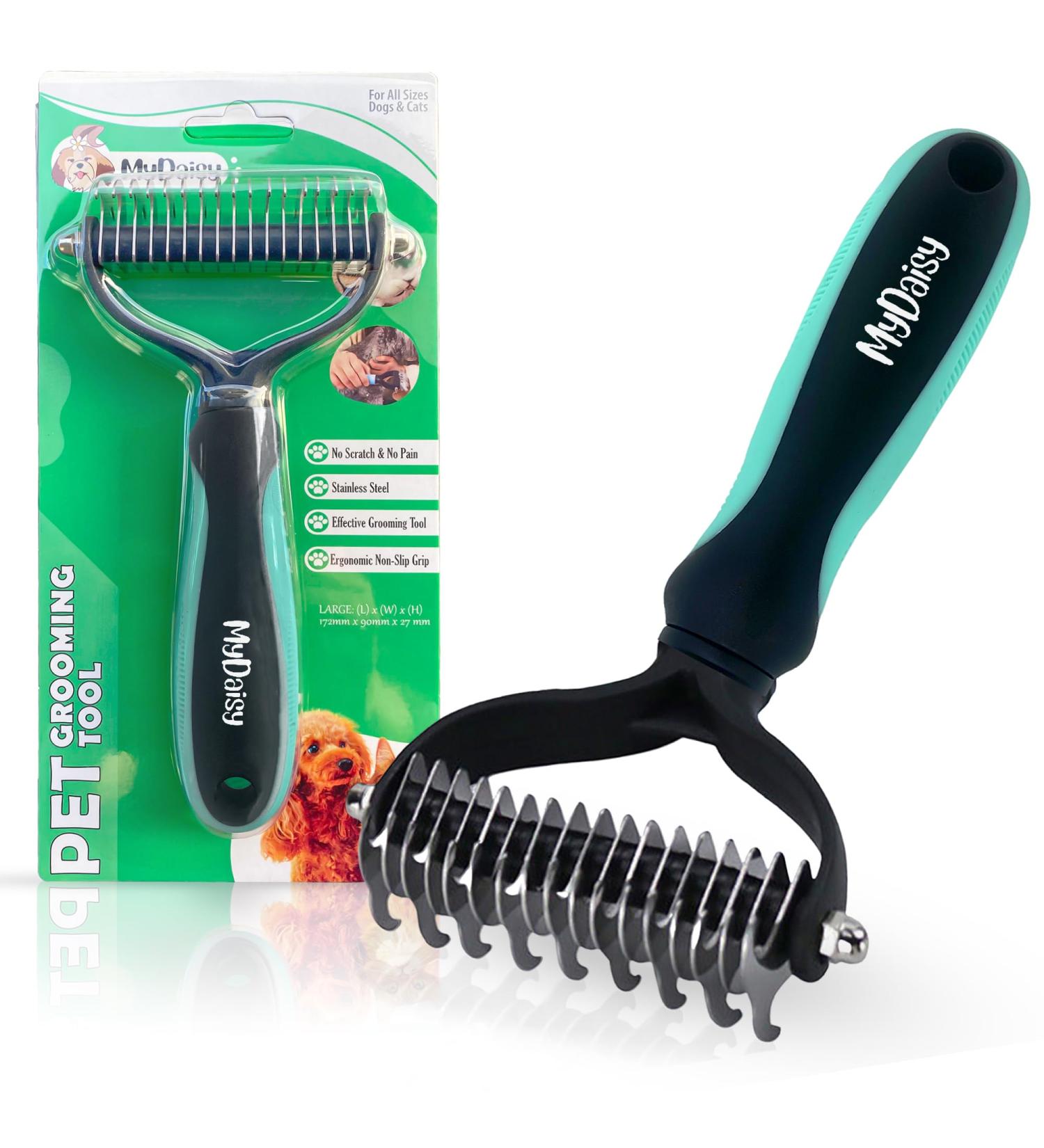 Buy MyDaisy Long-Haired Dog & Cat Undercoat Brush | Ideal for Thick Fur Easily Detangles & Reduces Shedding - Buy Online on GoSupps.com