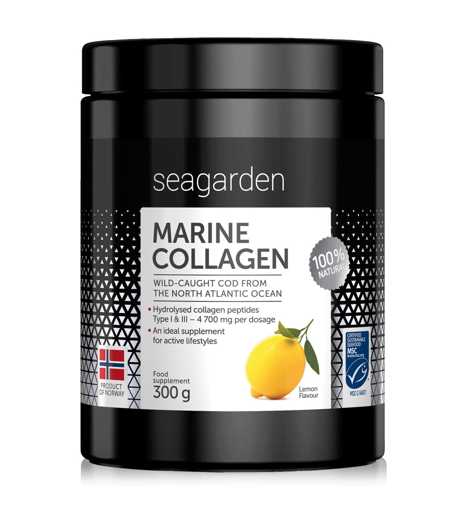 Seagarden Marine Collagen Powder - Wild-Caught Arctic Cod Peptides for Skin, Hair & Health - 300g Lemon Protein Supplement - Buy Online on GoSupps.com