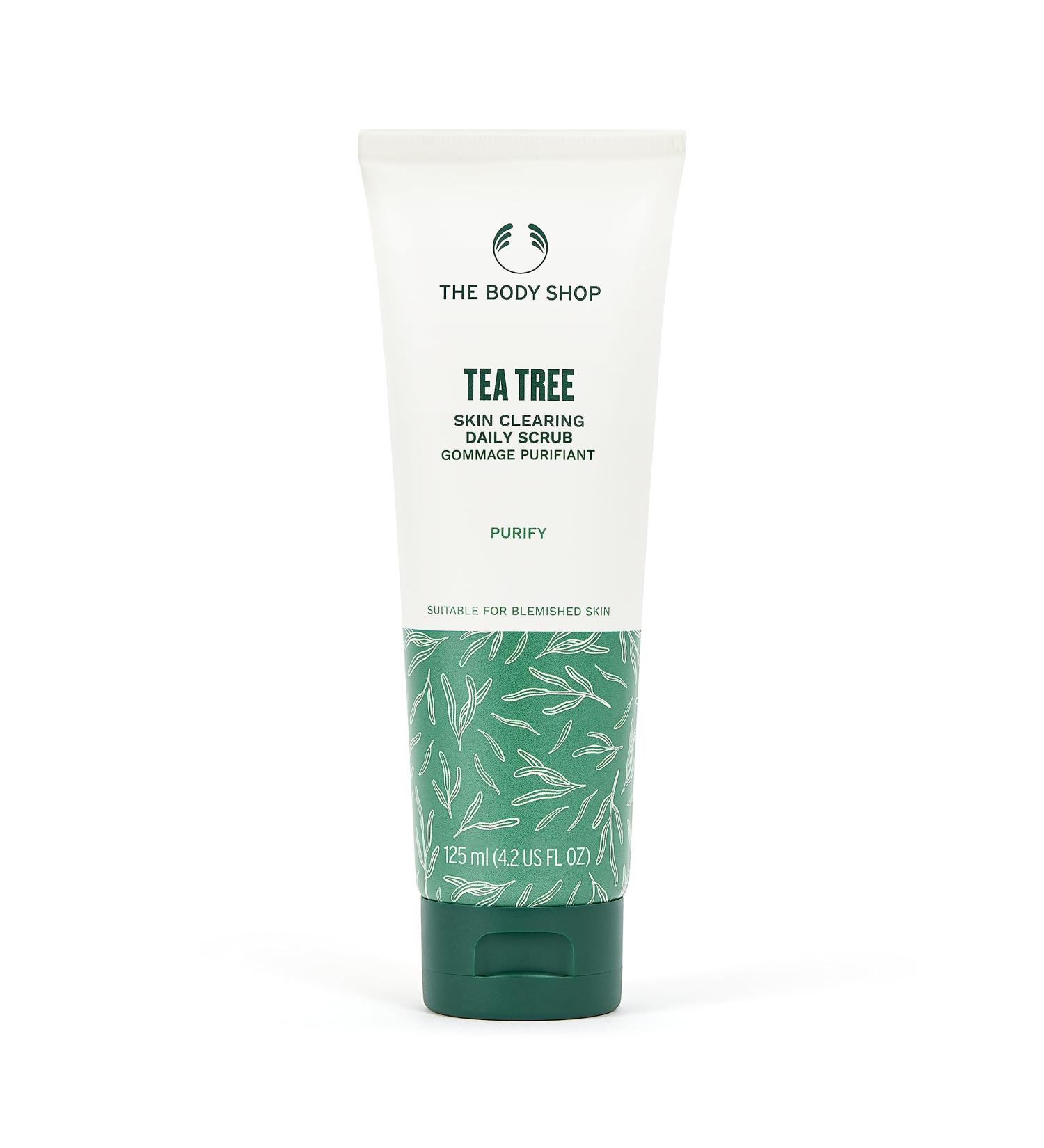 The Body Shop Tea Tree Exfoliating Face Scrub 3.3 Fl Oz (Vegan) | Squeaky-Clean Formula - Buy Online on GoSupps.com