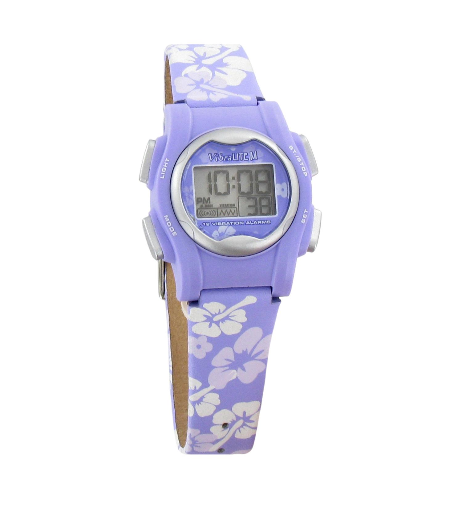 VibraLITE Mini 12-Alarm Vibrating Watch - Purple Flower | Shop Now - Buy Online on GoSupps.com