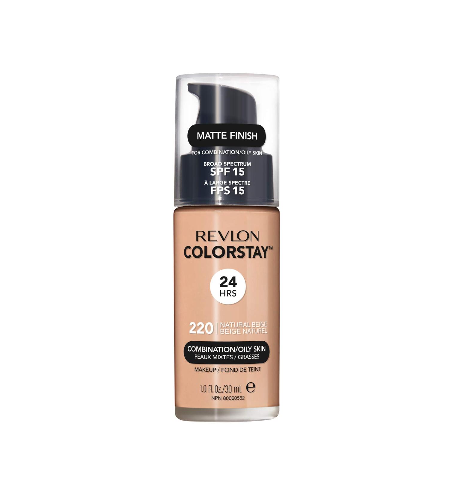 Revlon Colorstay Makeup CombinationOily 220 Natural Beige - 1 fl oz (30 ml) | Long-lasting, Flawless Finish - Buy Online on GoSupps.com