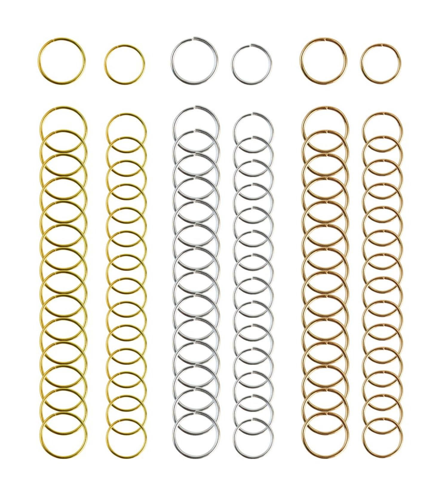 180pc Nydotd Hair Rings Braid Rings Hair Clips Hoops, 3 Colors, 2 Sizes - Fashion Hair Accessories for Women, DIY Braids, Dreadlocks in Silver, Gold, KC Gold - Buy Online on GoSupps.com