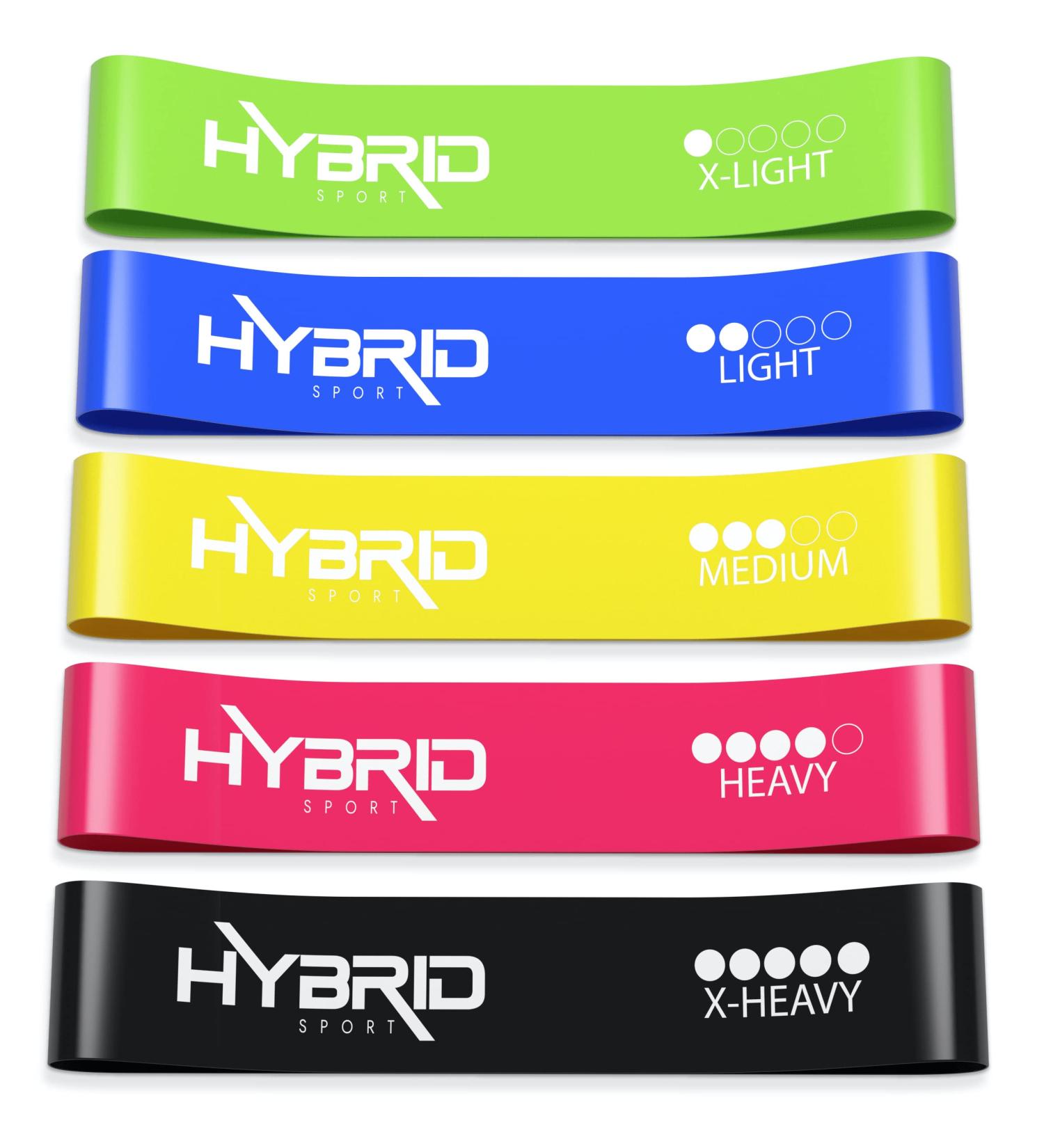 Premium Skin Friendly Hybrid Resistance Bands Set | 5 Strength Levels for Pilates, Physio Therapy & Stretching | Home Gym Workout Bands for Men and Women | Includes FREE Guide and Bag - Buy Online on GoSupps.com