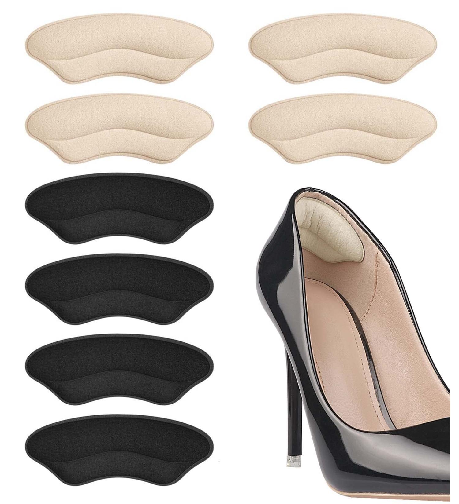 Unisex Heel Pads Cushions - Blister Prevention & Improved Shoe Fit - Beige/Black - Buy Online on GoSupps.com