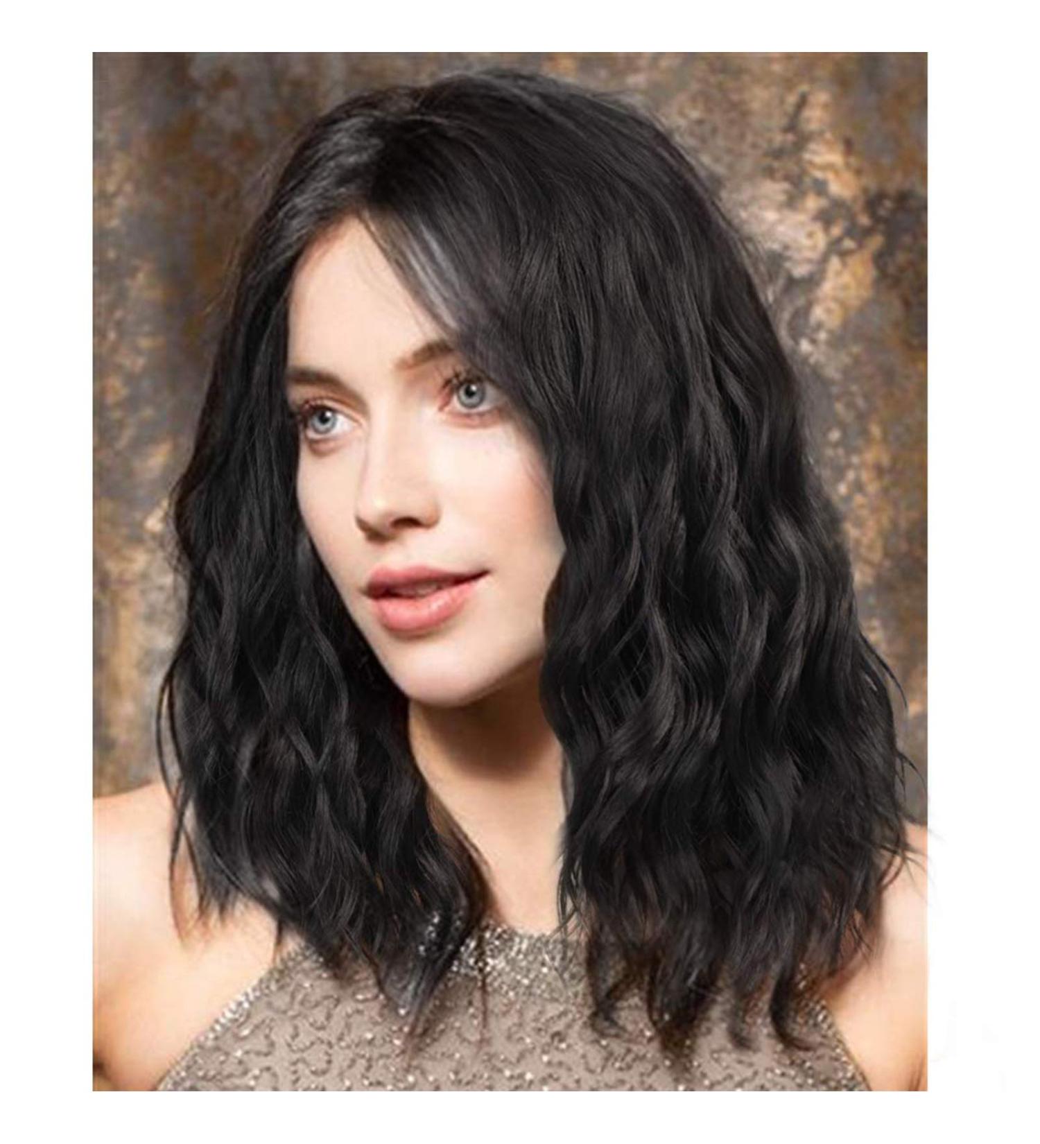 High-Quality Long Wavy Curly Black Wig for Women - Fashionable & Comfortable with Hair Net | International Shipping - Buy Online on GoSupps.com