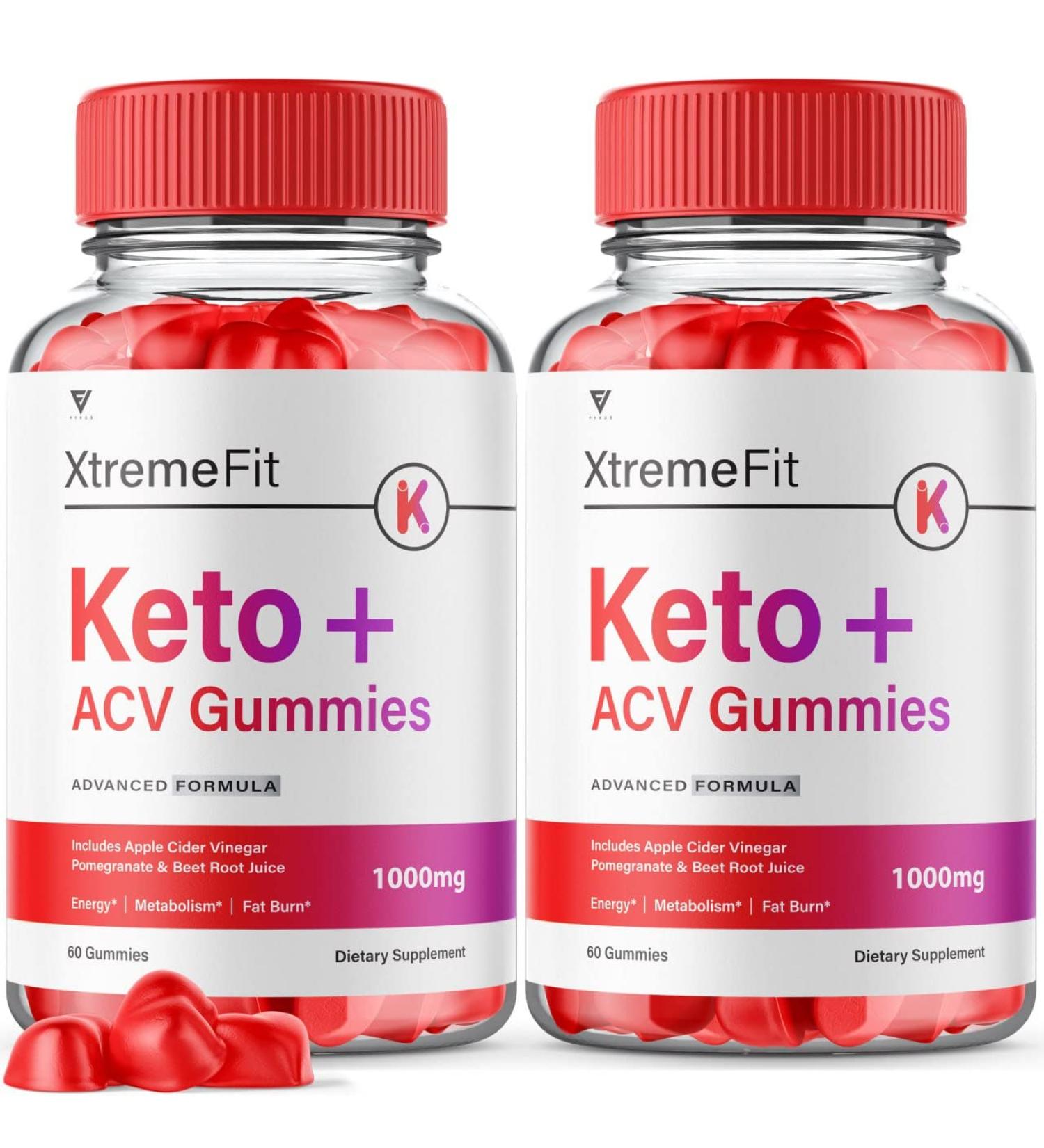 (2 Pack) Xtreme Fit Keto ACV Gummies for Weight Loss - Advanced Shark Tank Formula with Apple Cider Vinegar - 120 Gummies - Oprah Winfrey Recommended - Buy Online on GoSupps.com