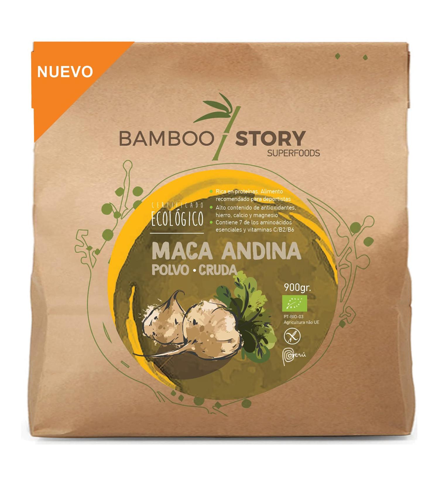 BAMBOO STORY NEW Peruvian Maca 100% Powder Raw Pure Organic Organic 900g BAMBOO STORY/Organic Maca Powder organic BAMBOO STORY