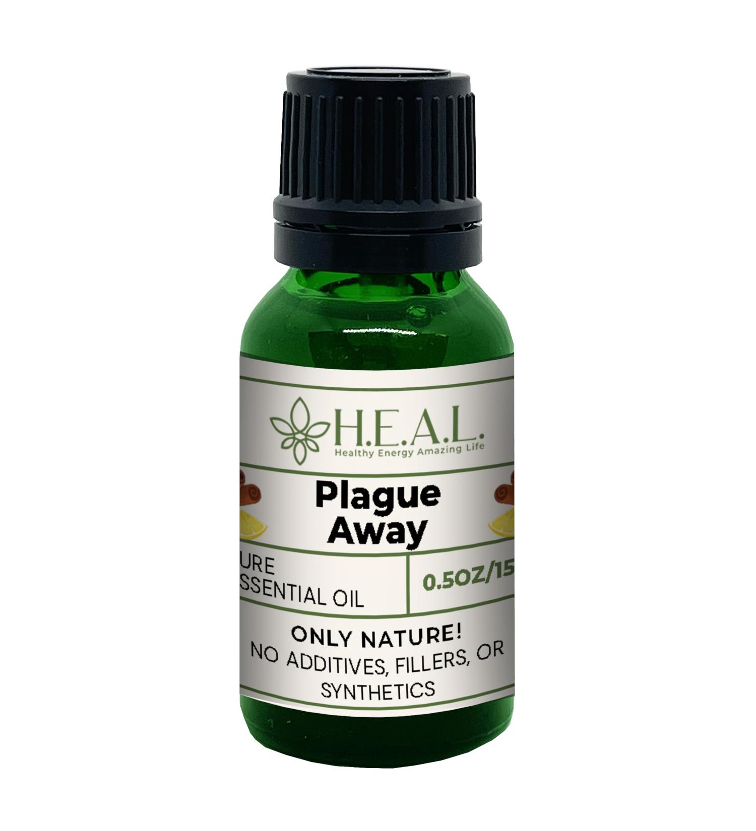 H.E.A.L.'s Plague Away Essential Oil Blend Lemon Cinnamon & Clove 0.5oz - Buy Online on GoSupps.com