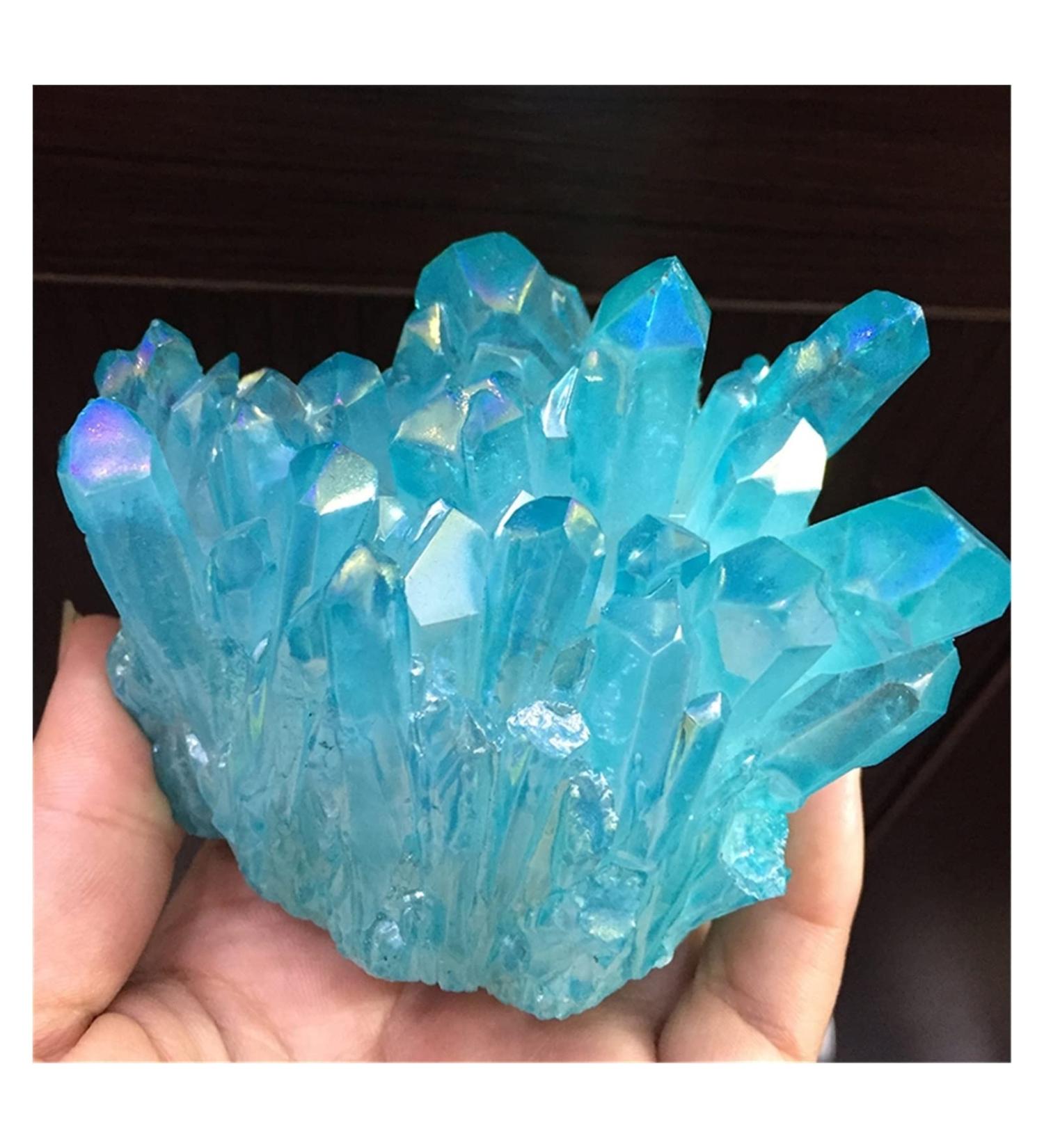 Natural Rock Crystal Clusters Colorful Angel Electroplated Minerals Specimen Ornament Home Decorative Stone Flowers Stones (Size : D/300-330g) - Buy Online on GoSupps.com