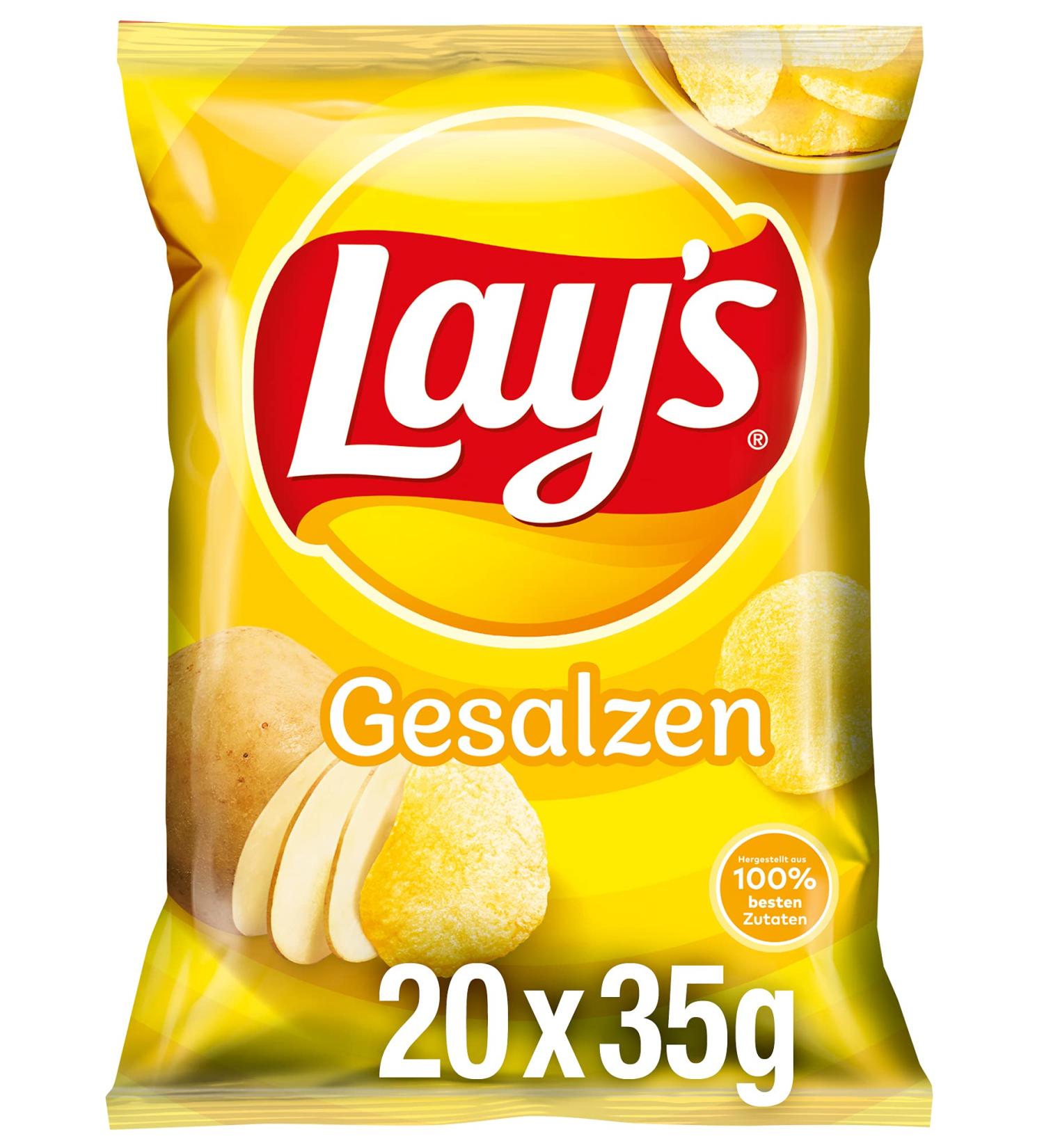 Buy Lay's Salted Potato Chips - Crispy Snack for Parties (20 x 35g) | International Shipping Available - Buy Online on GoSupps.com