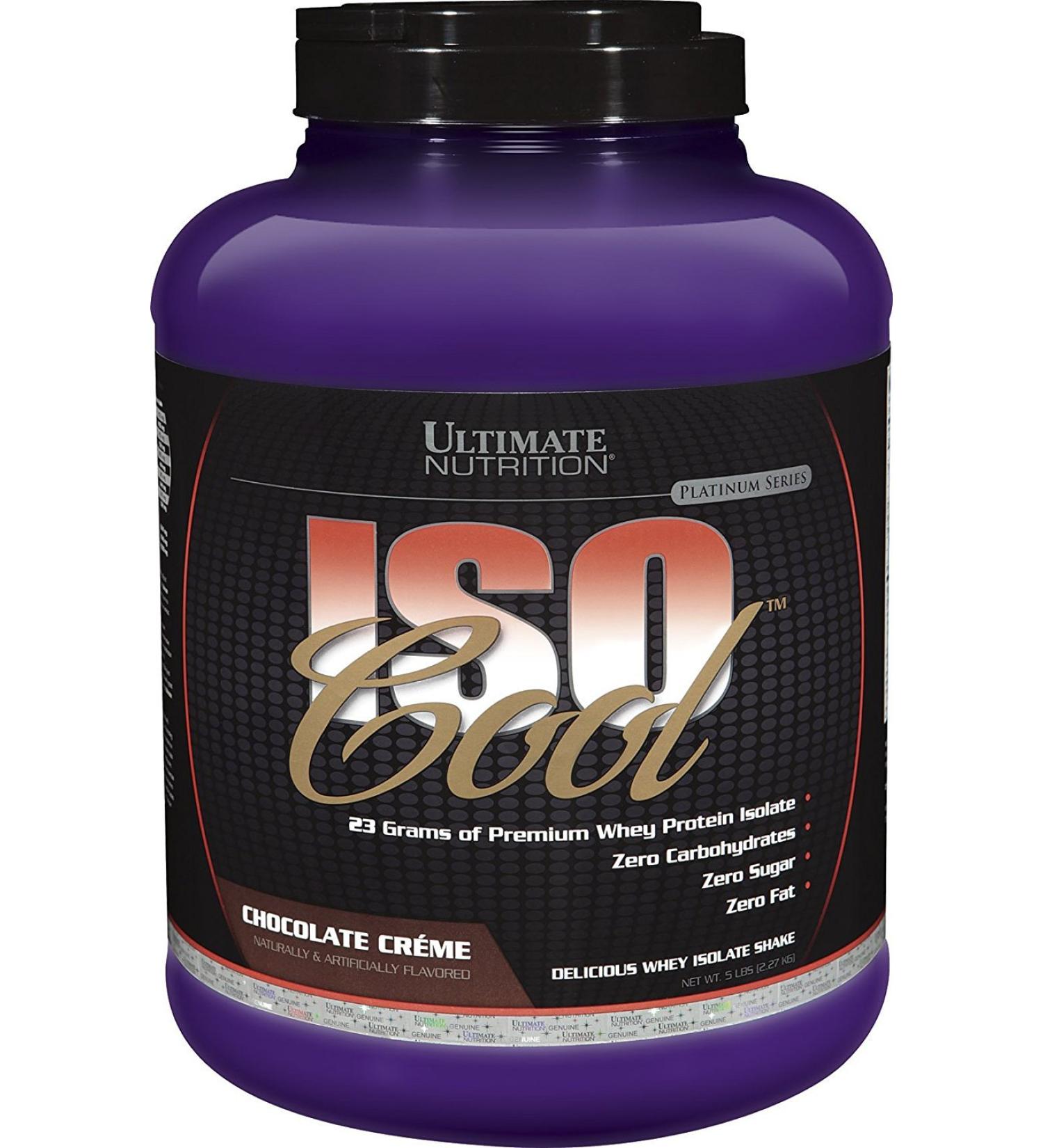 Ultimate Nutrition ISO Cool Whey Isolate Protein Powder - Keto-Friendly - Sugar Carb and Fat-Free - 23 Grams of Protein Per Serving Chocolate 5 Pounds