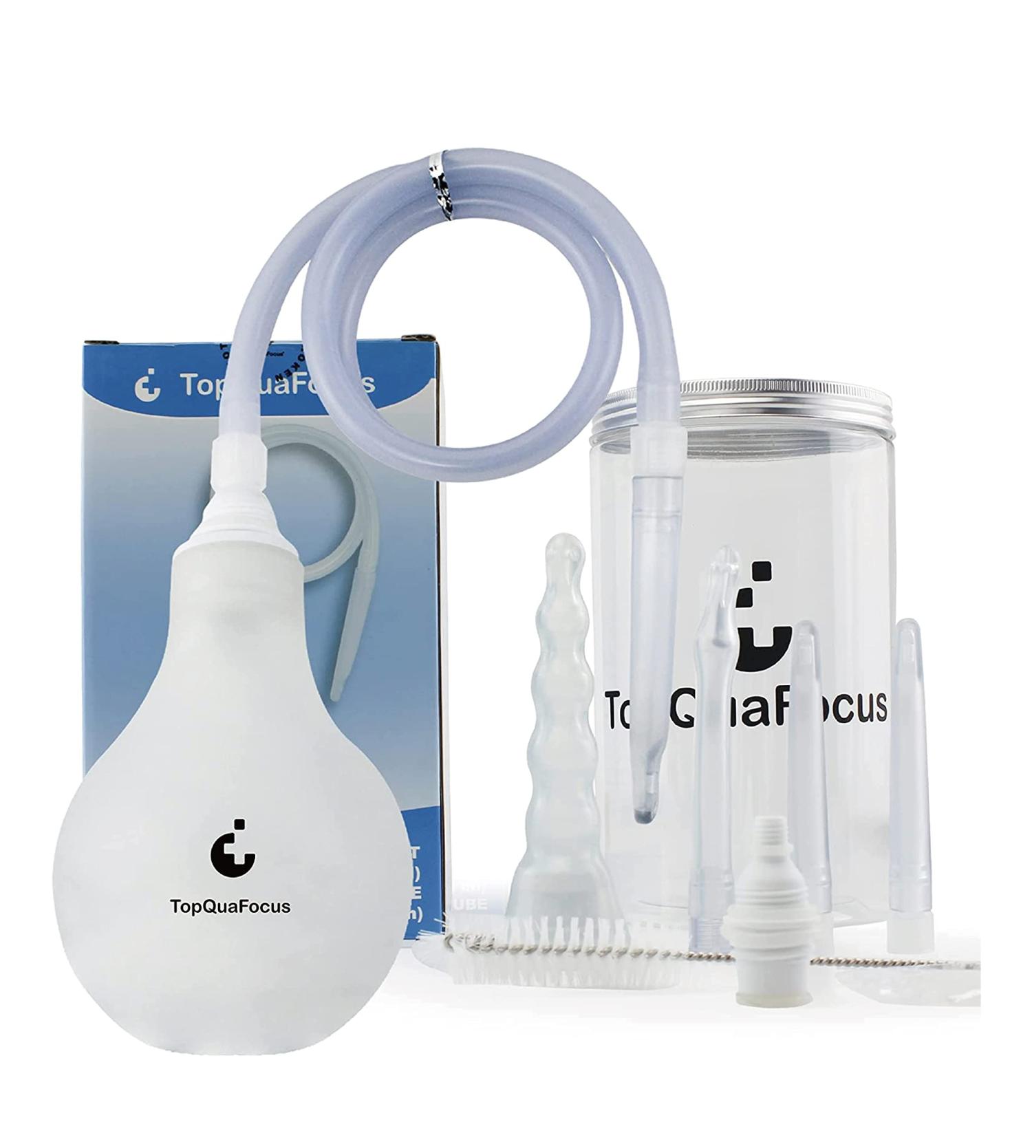 TopQuaFocus Enema Bulb Kits for Men & Women - 5 Nozzles 27.56 Silicone Tube BPA Free - Intimate Shower & Anal Douche - Buy Online on GoSupps.com