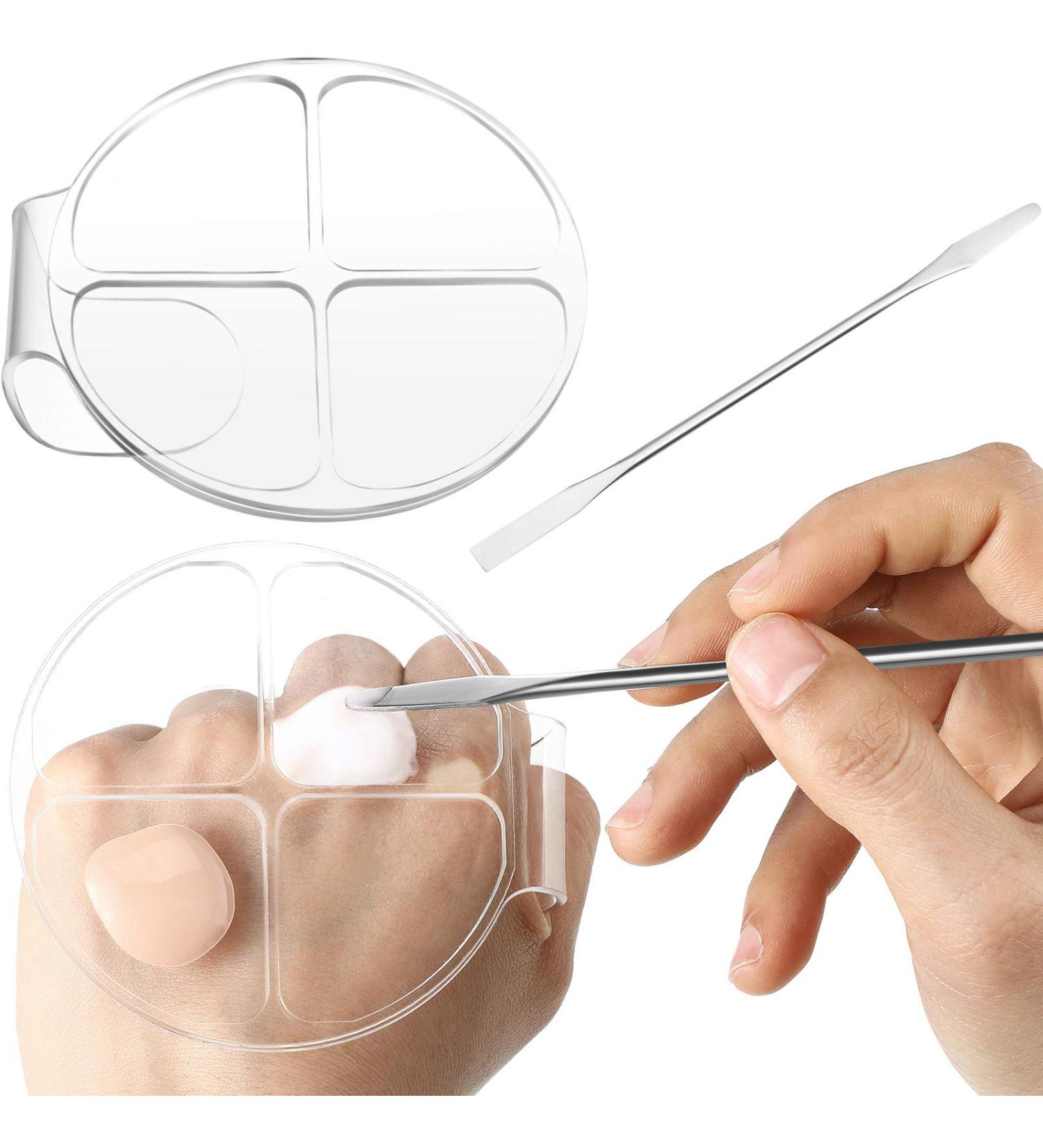 2 Pieces Clear Makeup Mixing Palette Set with Spatulas - Ideal for Foundation Nail Art & Manicure - Buy Online on GoSupps.com