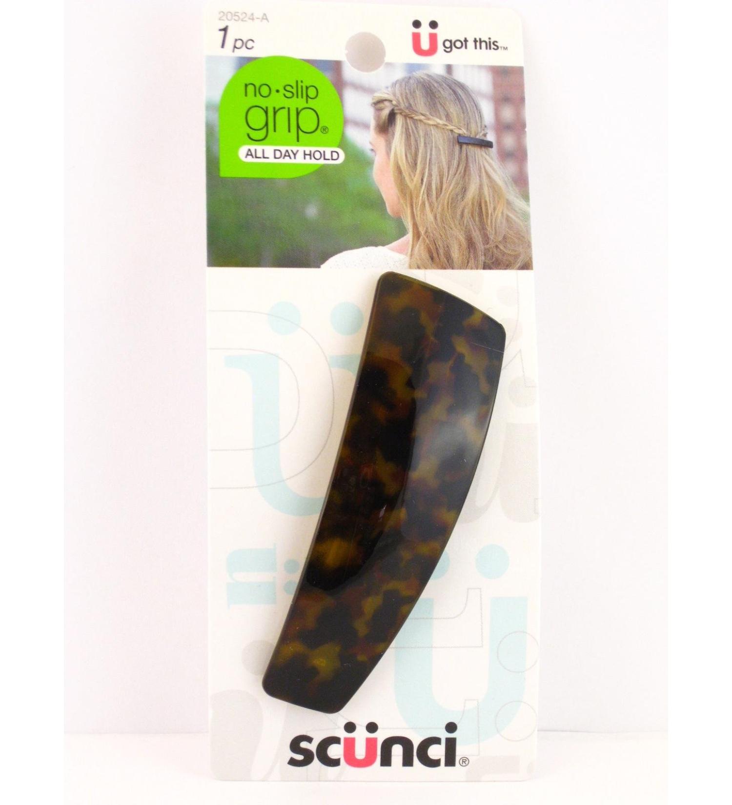 Scunci No-Slip Grip All Day Hold Large Tortoiseshell Barrette