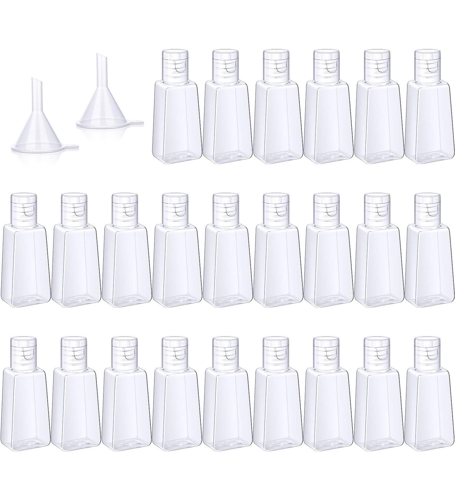 24pc 1oz Empty Bottles with Flip Cap & Transfer Funnels - Travel Size Containers for Lotions, Shampoo & Toiletries - Buy Online on GoSupps.com