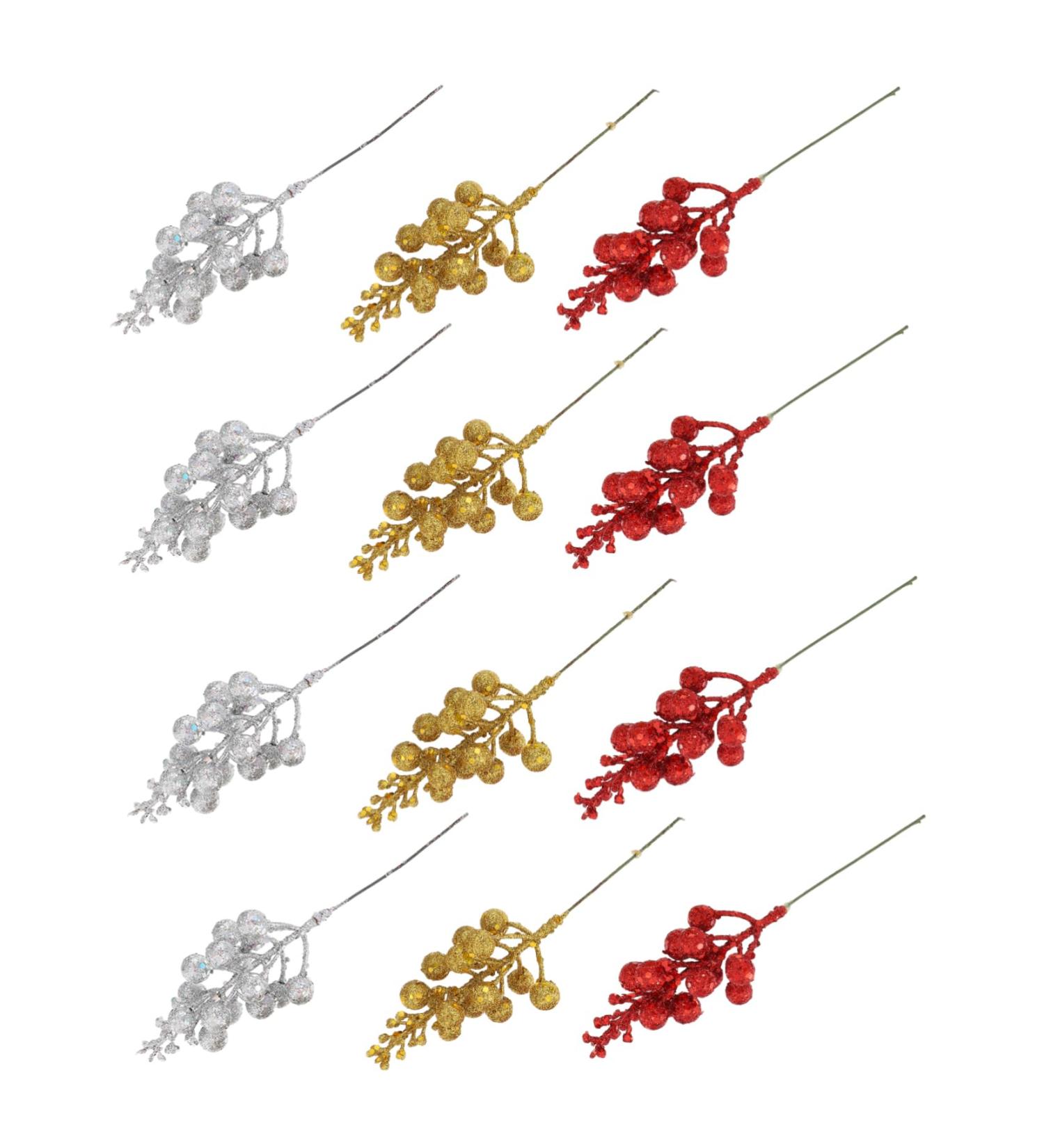 ORFOFE Wreath Decor 15pcs Simulated Fruit Skewers Xmas Fruits Stems Xmas Fruits Branch Fruits Branch Picks Fake Fruit Foam Christmas Wedding Decor - Buy Online on GoSupps.com
