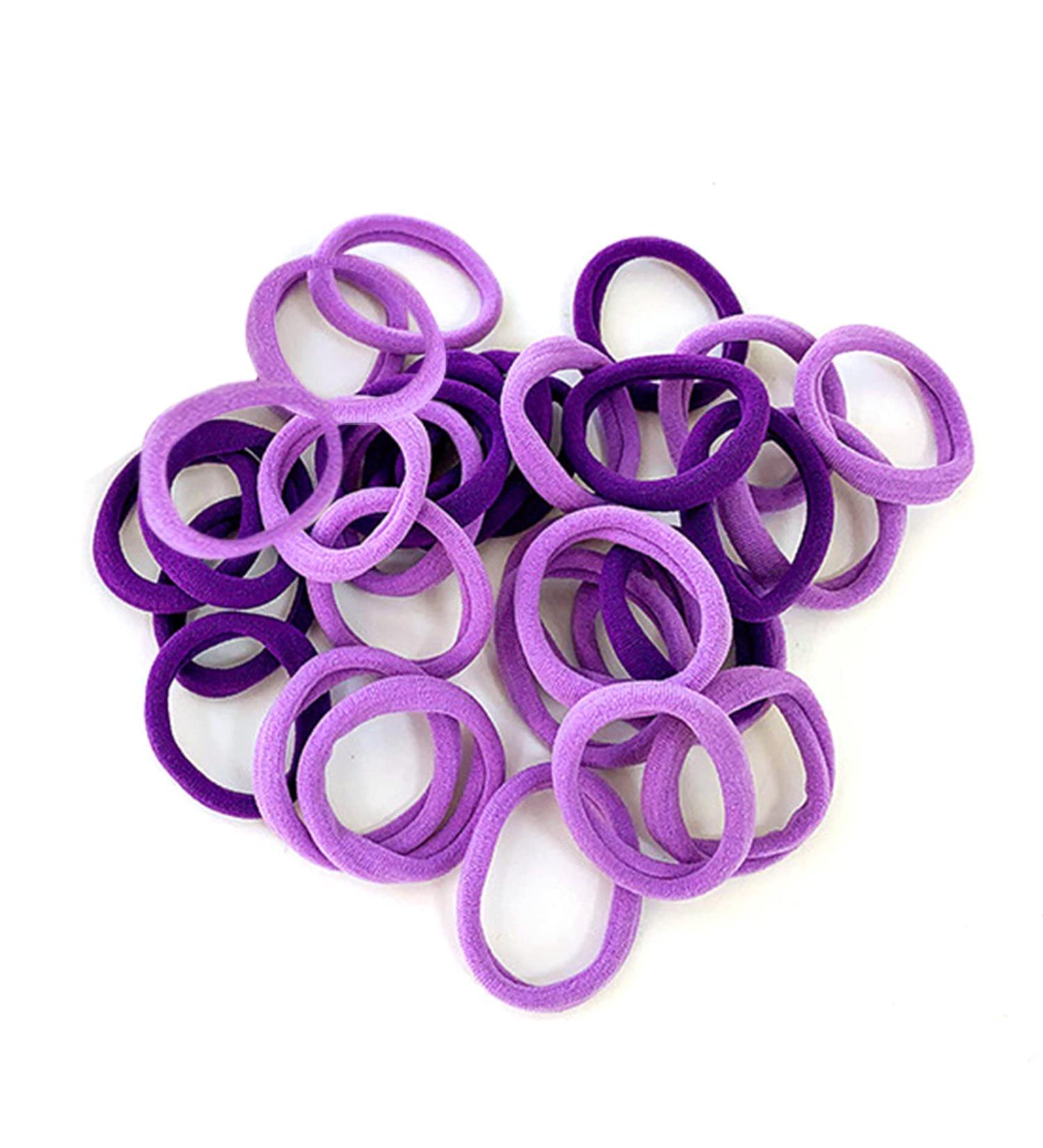 Rpanle 100 Pieces Elastic Hair Ties - Purple Ponytail Holders for Girls - Buy Online on GoSupps.com