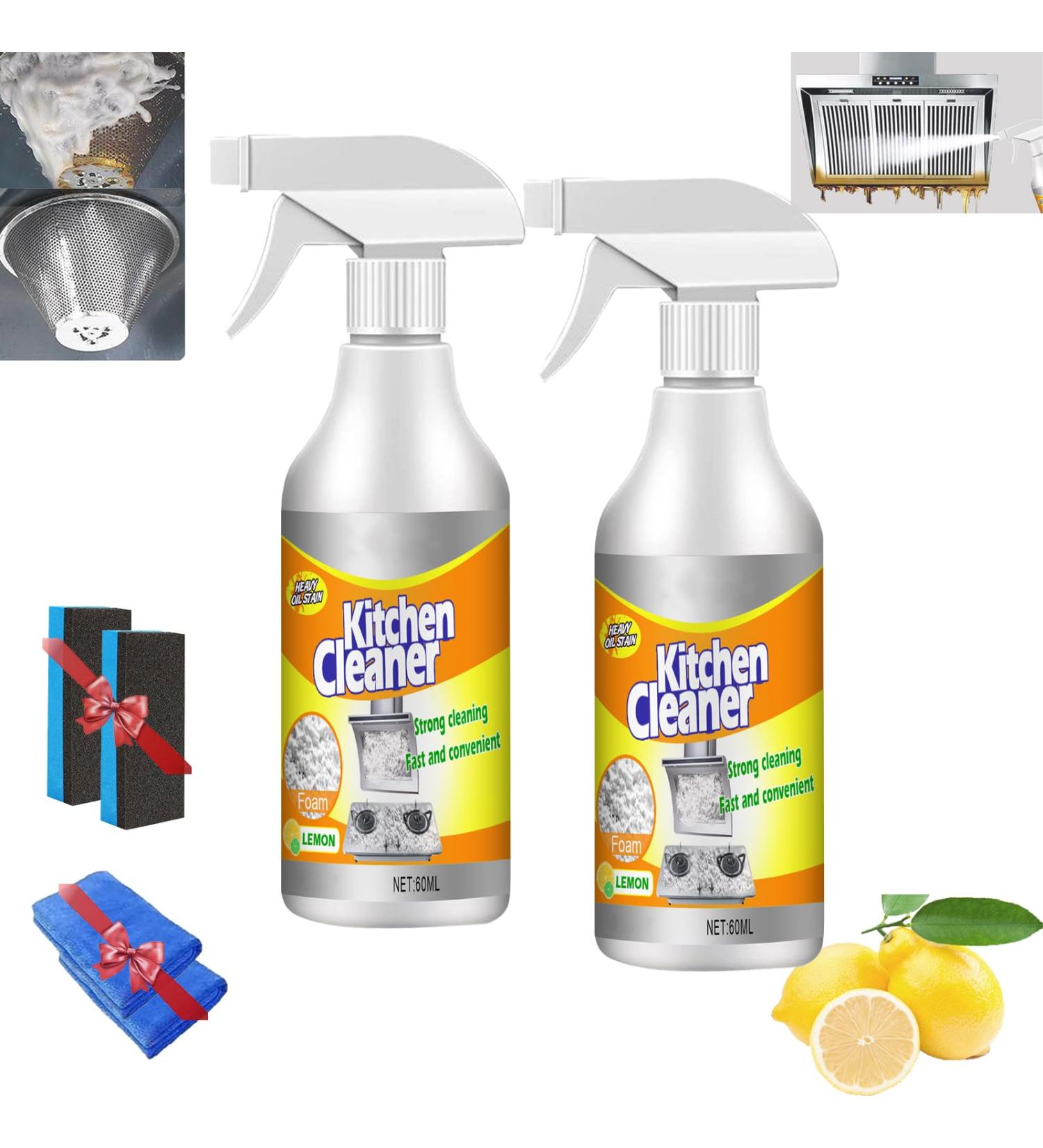 ZZNCMY Clean Up Kitchen Oil Stains Powerful Kitchen Grease Cleaner Oil Stain Cleaner All-Purpose Kitchen Cleaner For Oven Pots Grill (2Pcs) - Buy Online on GoSupps.com