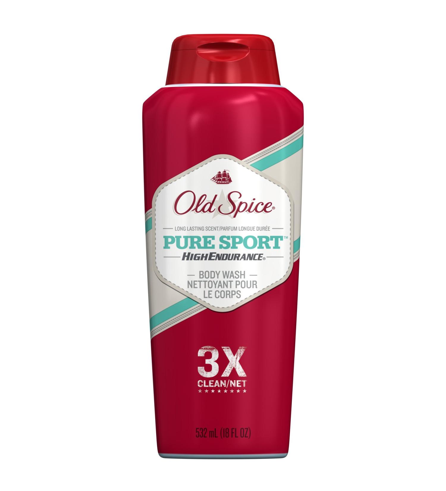 Old Spice High Endurance Pure Sport Body Wash 18 oz (Pack of 2) - 17.99 Fl Oz (Pack of 2) - Buy Online on GoSupps.com