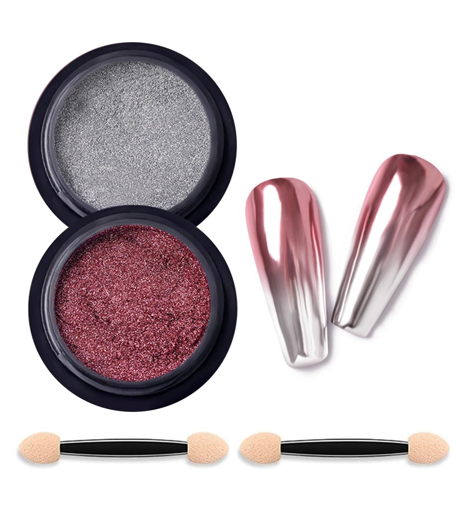 Chrome Nail Powder Aurora Mirror Effect for DIY Nail Art - 2pcs (10+05) - Buy Online on GoSupps.com