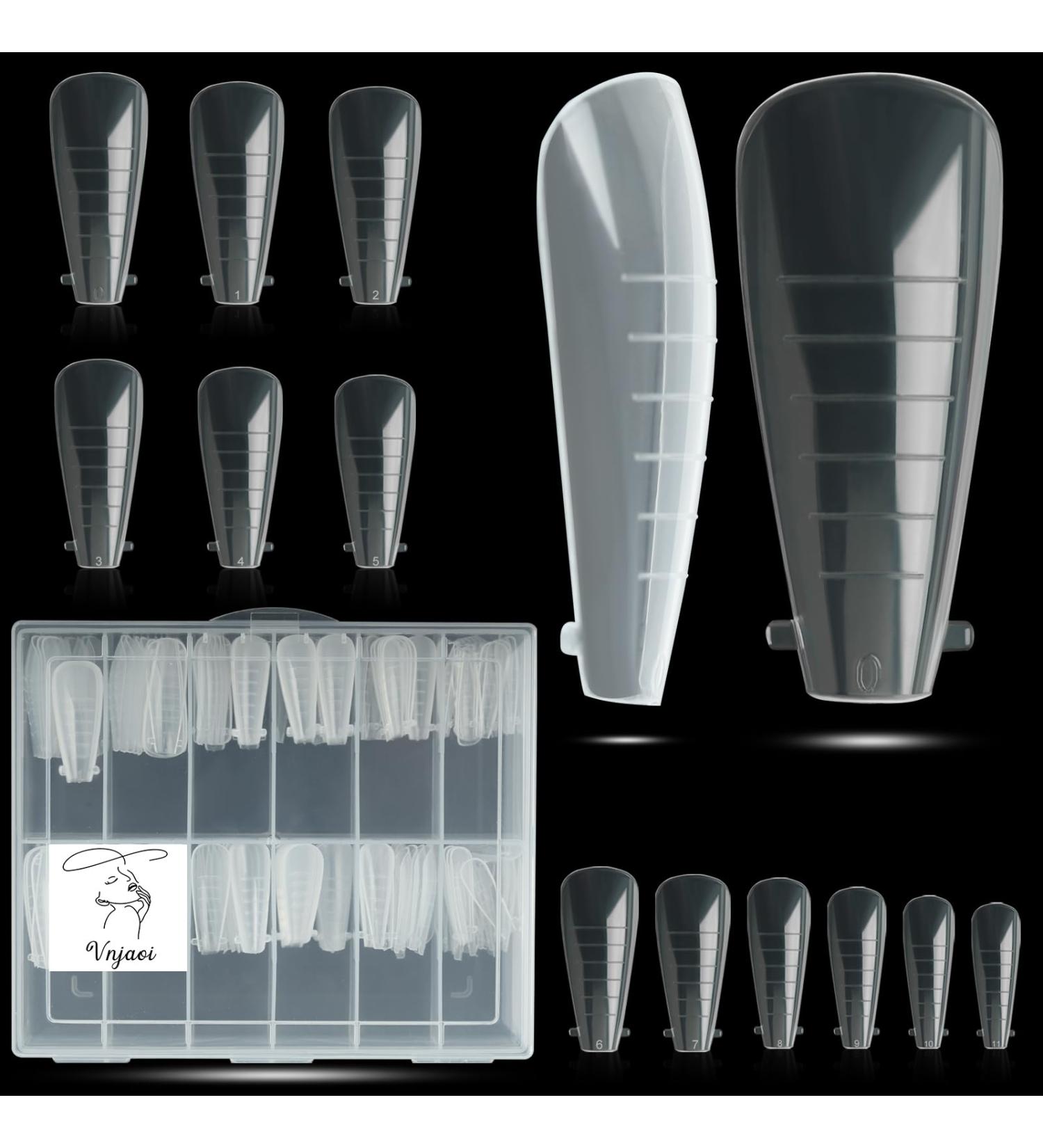 VNJAOI 120 POLL POLY BREATING GEL - Dual Nail Shapes & Skala Builder Coffin Nails for Gel Manicure | Nail Art Design Salon & DIY at Home | Ballet Dual Nail Forms Set Mold-8 - Buy Online on GoSupps.com