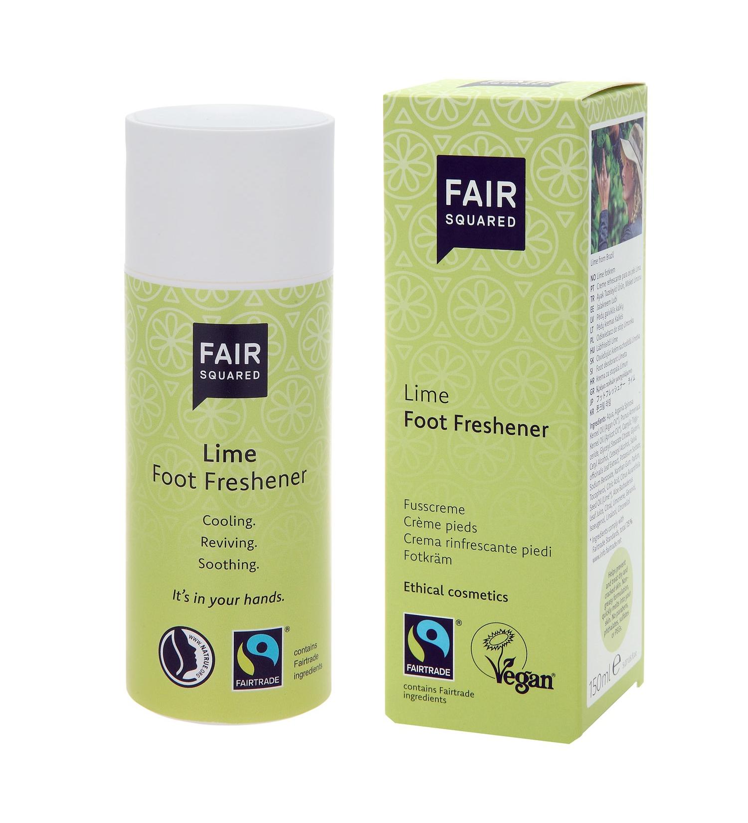 FAIR SQUARED Foot Freshener Lime - Vegan Natural Cosmetics 150ml | Refreshing Foot Spray for All Skin Types - Buy Online on GoSupps.com