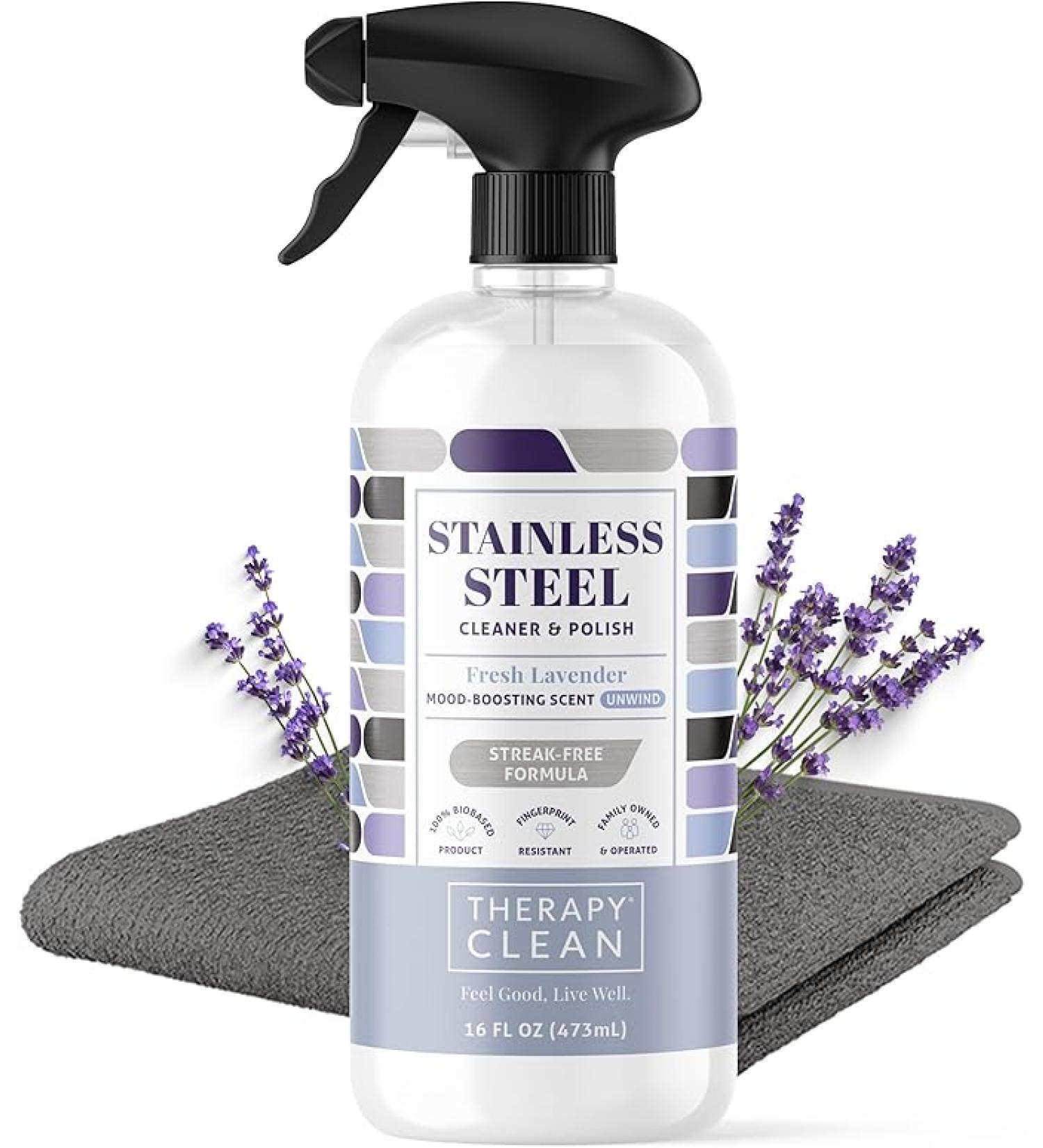 Stainless Steel Cleaner Kit - Plant-Based & Solvent-Free - Removes Fingerprints, Water Marks & Grease - Natural Essential Oils - 1 Pack - Buy Online on GoSupps.com