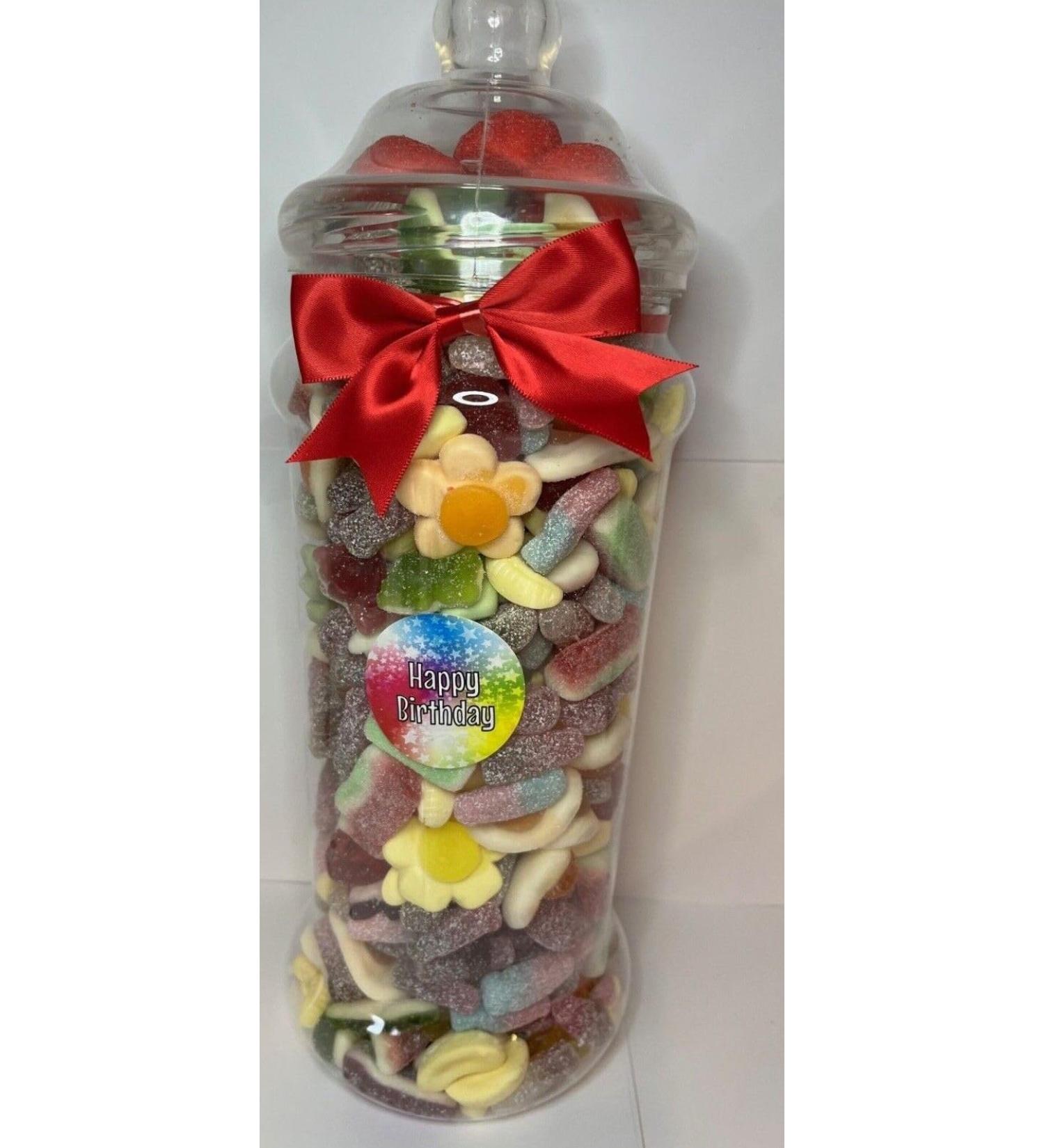 Happy Birthday Filled Pick N Mix Sweet Victorian Jar Gift Personalised Present 2.5l - Buy Online on GoSupps.com