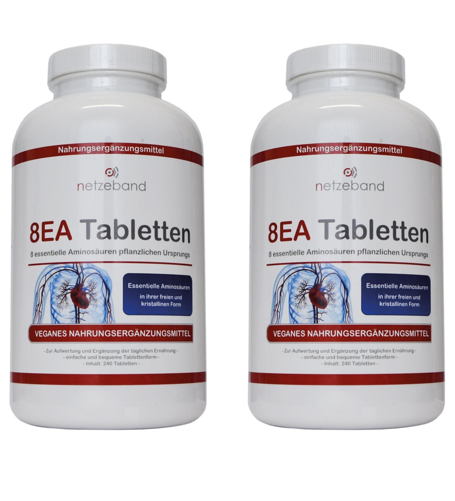 8 Essential Amino Acids - 480 Vegan Tablets | Optimal Ratio L-Leucine L-Valine L-Isoleucine & More | International Shipping - Buy Online on GoSupps.com