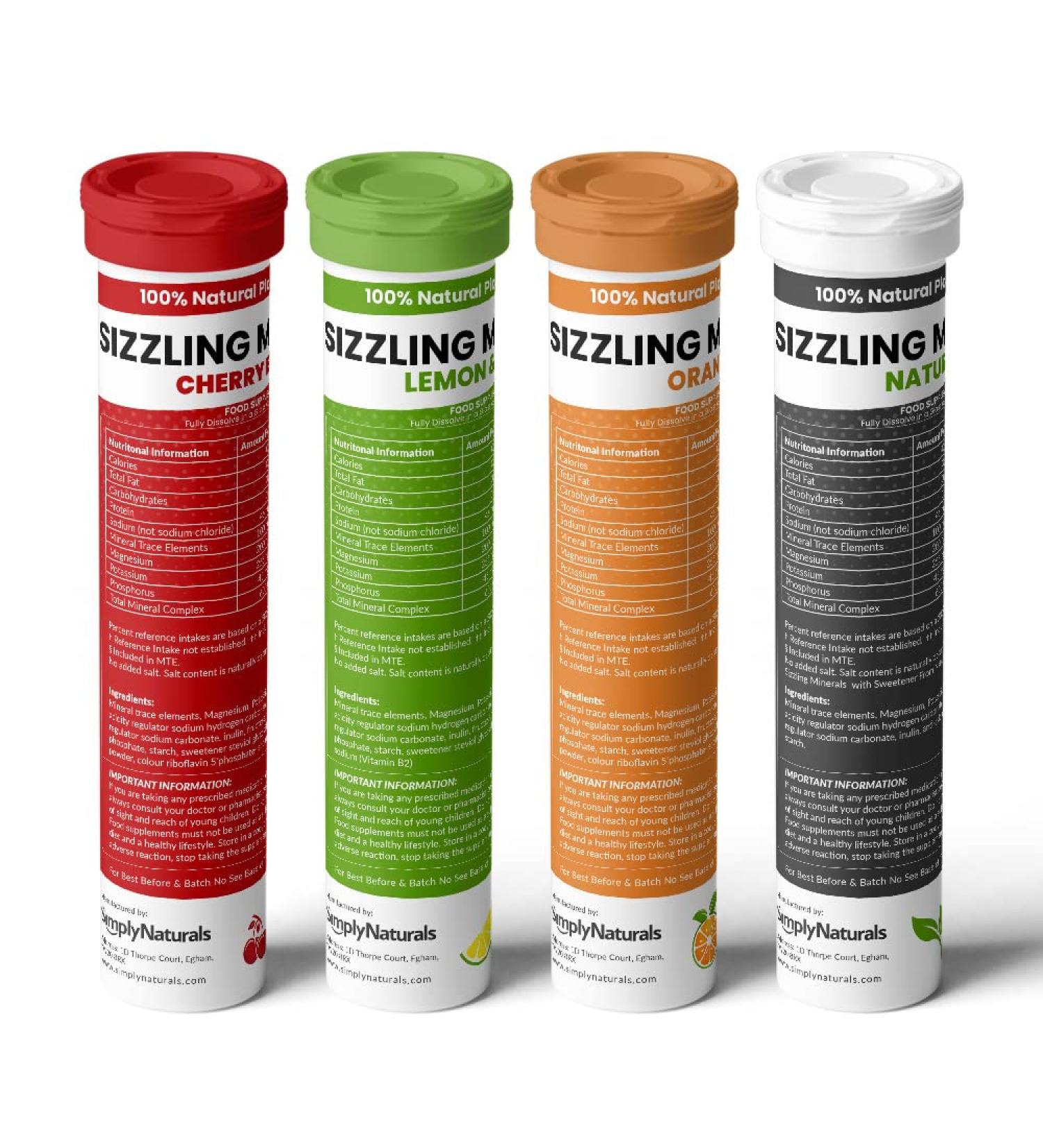 Simply Naturals Pure Plant-Derived Sizzling Minerals - Lemon/Lime + Natural Flavours - Buy Online on GoSupps.com