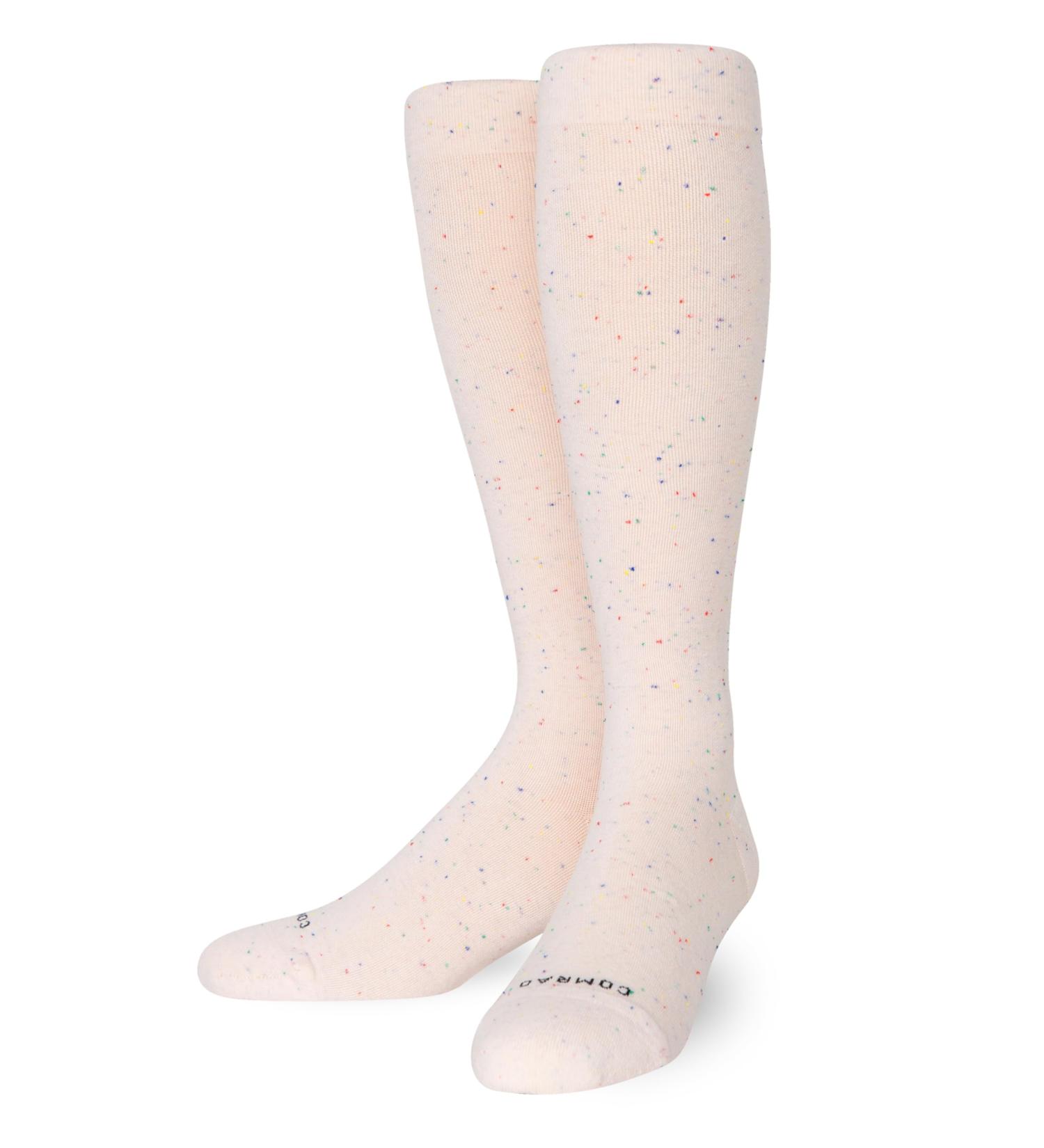 Comrad Recycled Cotton Knee High Compression Socks - 15-20mmHg Graduated Support - Soft & Breathable Unisex Large in Muted Rose - Buy Online on GoSupps.com