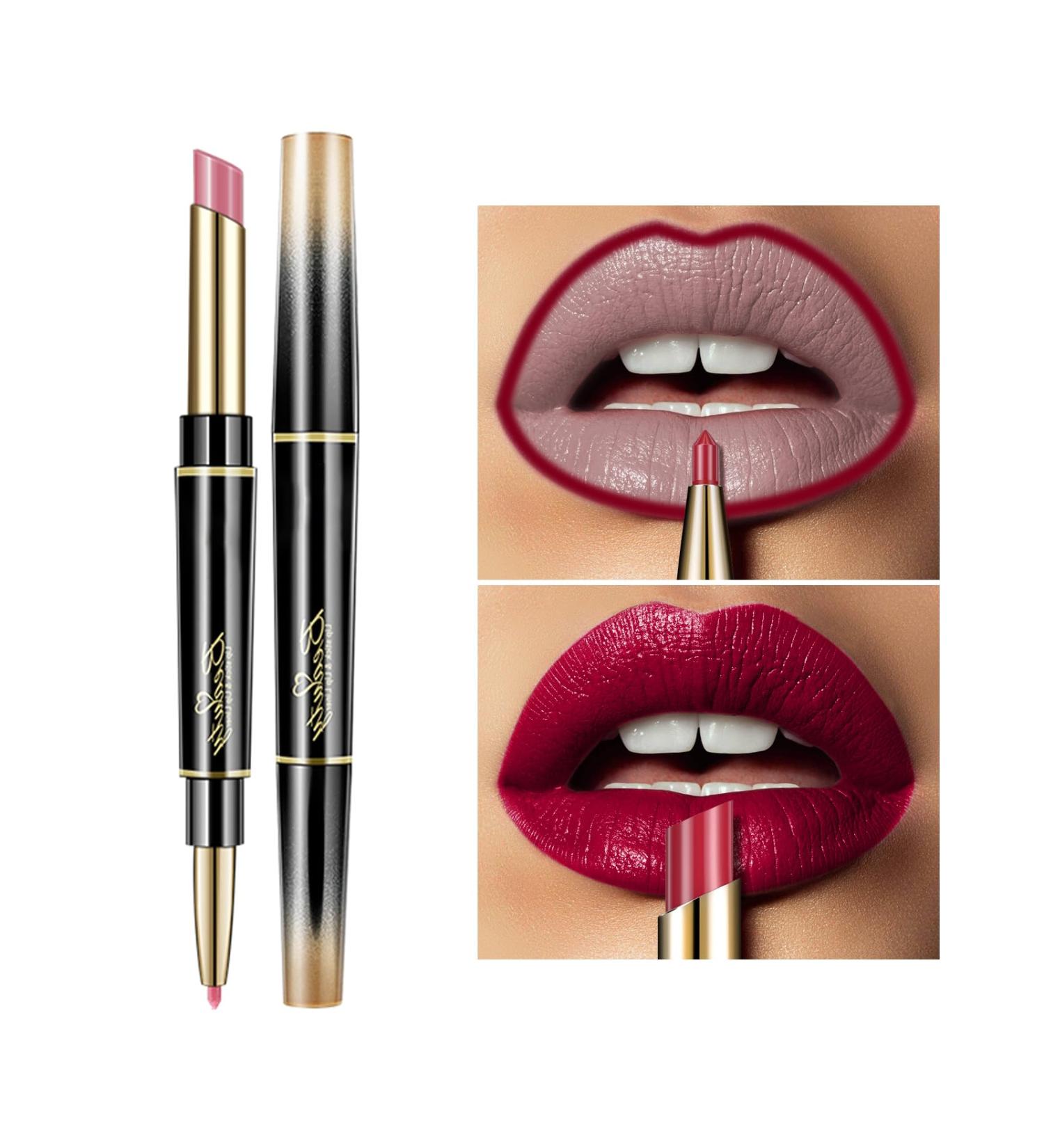Waterproof Long-Lasting Matte Lip Liner Pencil (#04) | Moisturizing Lipstick Makeup - Buy Online on GoSupps.com