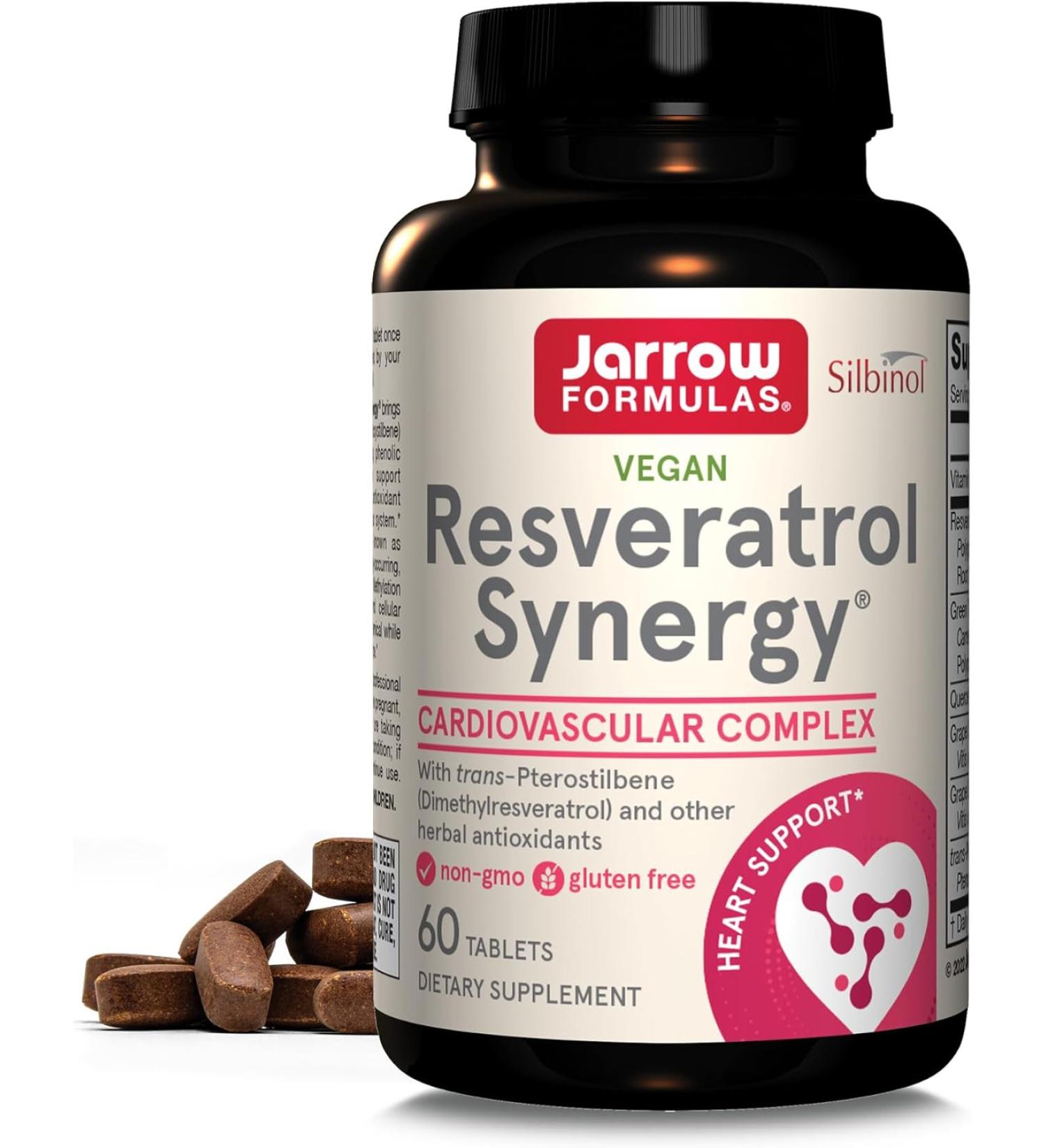 Jarrow Formulas Resveratrol Synergy - 60 Natural Tablets for Antioxidant Support - Buy Online on GoSupps.com
