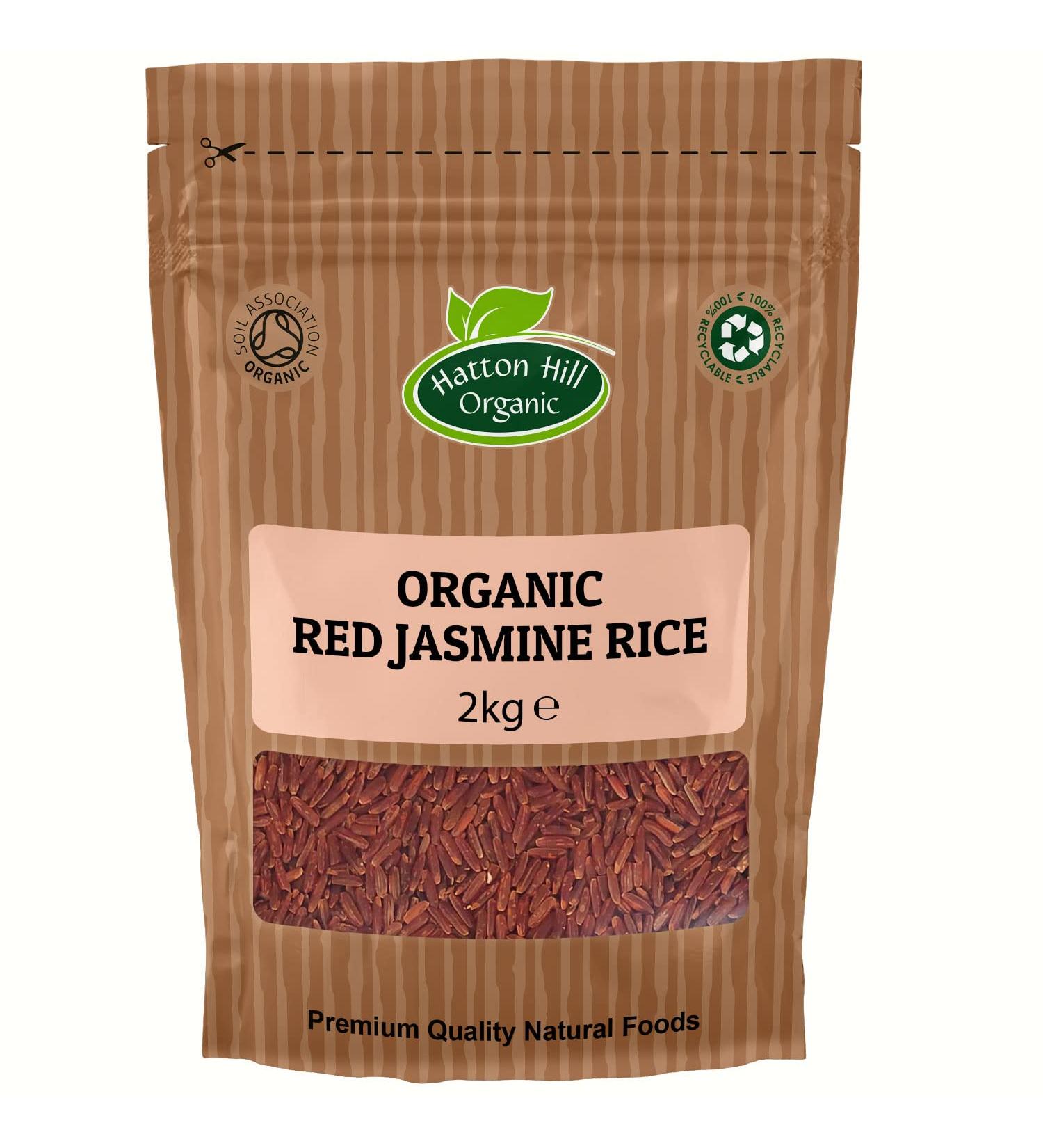 Organic Red Jasmine Rice 2kg by Hatton Hill Organic - Free UK Delivery | Shop Now - Buy Online on GoSupps.com