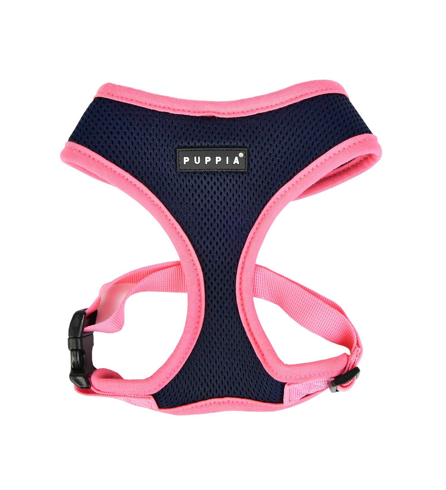 Puppia Soft Harness II - Comfortable Adjustable Dog Harness for Small & Medium Dogs - Navy Blue S - Buy Online on GoSupps.com