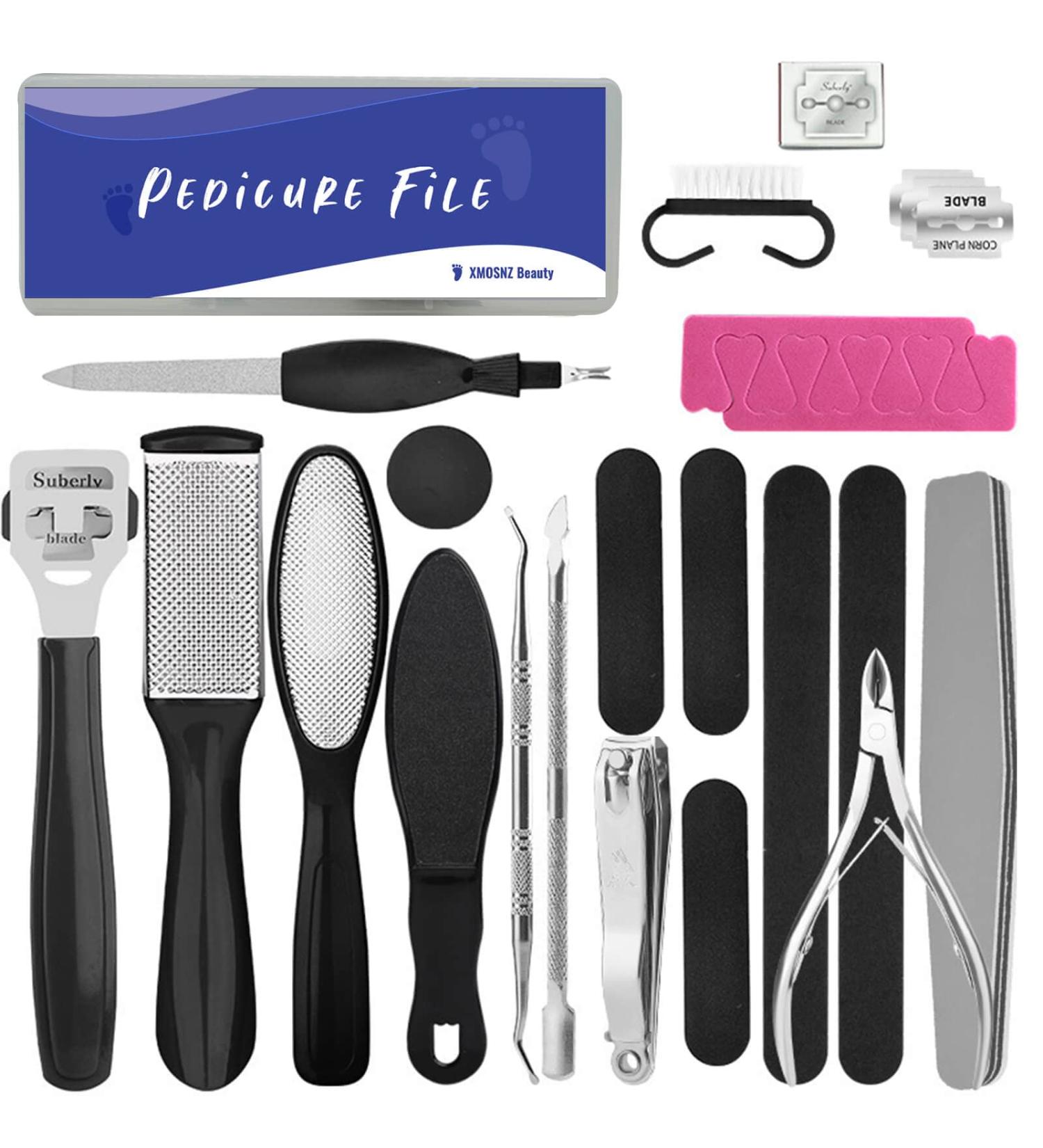 XMOSNZ Pedicure Kit - Professional Stainless Steel Foot Scrubber & Foot Care Tools Set - Buy Online on GoSupps.com