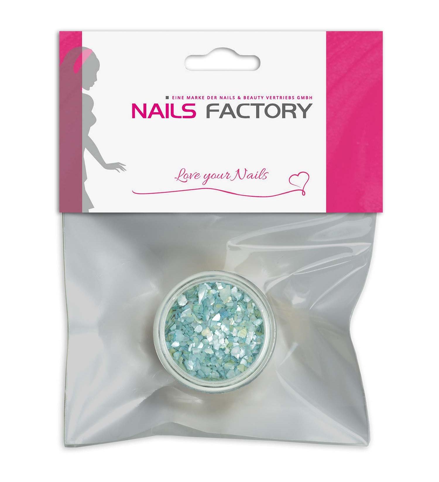 N&BF Nail Art Muschelspleter |Crushed Shells Tourquoise |Perlmutt splinters for gel nails and acrylic modeling |Glitter Sea Shells |Glitzer mussel particles |Mussel inlay's turquoise