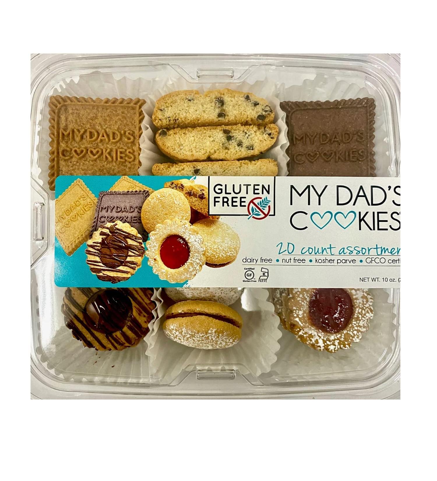 Dad's Gluten Free Dairy Free Kosher Assorted Cookies - Fresh Baked 20 Count 10oz Pack - Buy Online on GoSupps.com