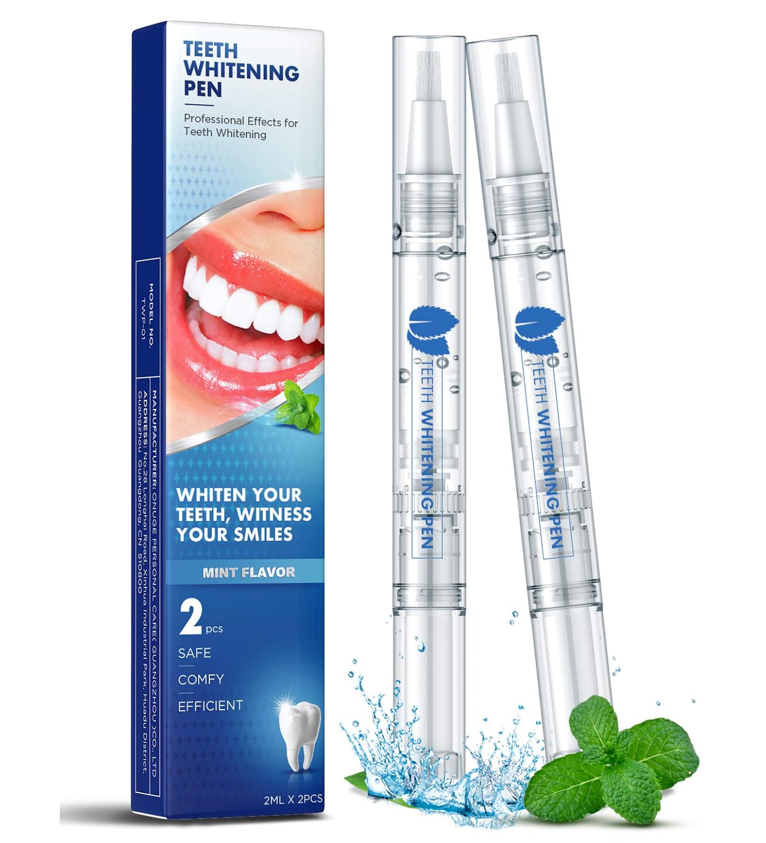 Sanhe Teeth Whitening Pen for Sensitive Teeth - Fast & Painless Treatment | 2 Pack, Travel-Friendly Mint Flavor - Buy Online on GoSupps.com