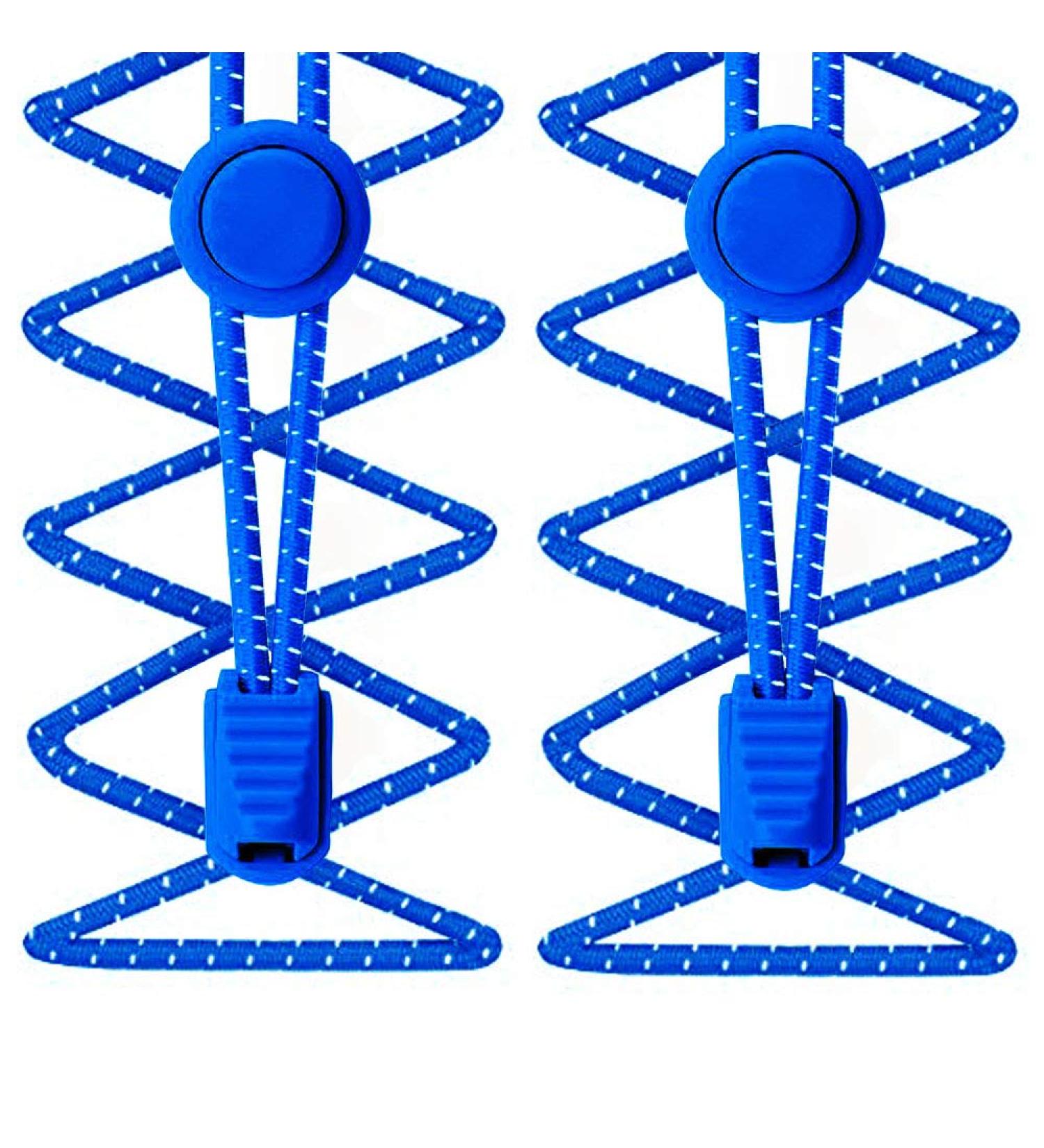 Yoczox 120cm Elastic Laces - Quick Lace-Up System with Speed Locks for Comfort | Ideal for All Shoes - 1 Pair Blue - Buy Online on GoSupps.com