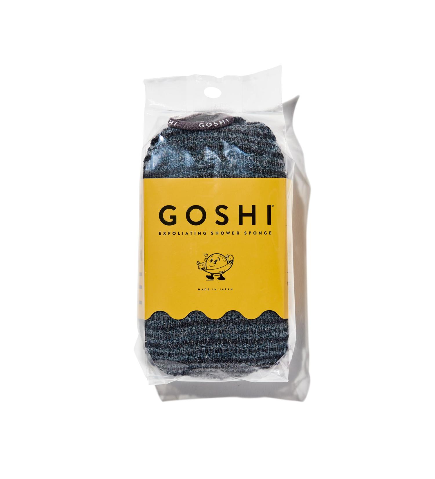 GOSHI Exfoliating Shower Sponge - Rip-Resistant Rapid-Drying Bath Sponge for All Skin Types - Grey - Made in Japan - Shop Internationally - Buy Online on GoSupps.com