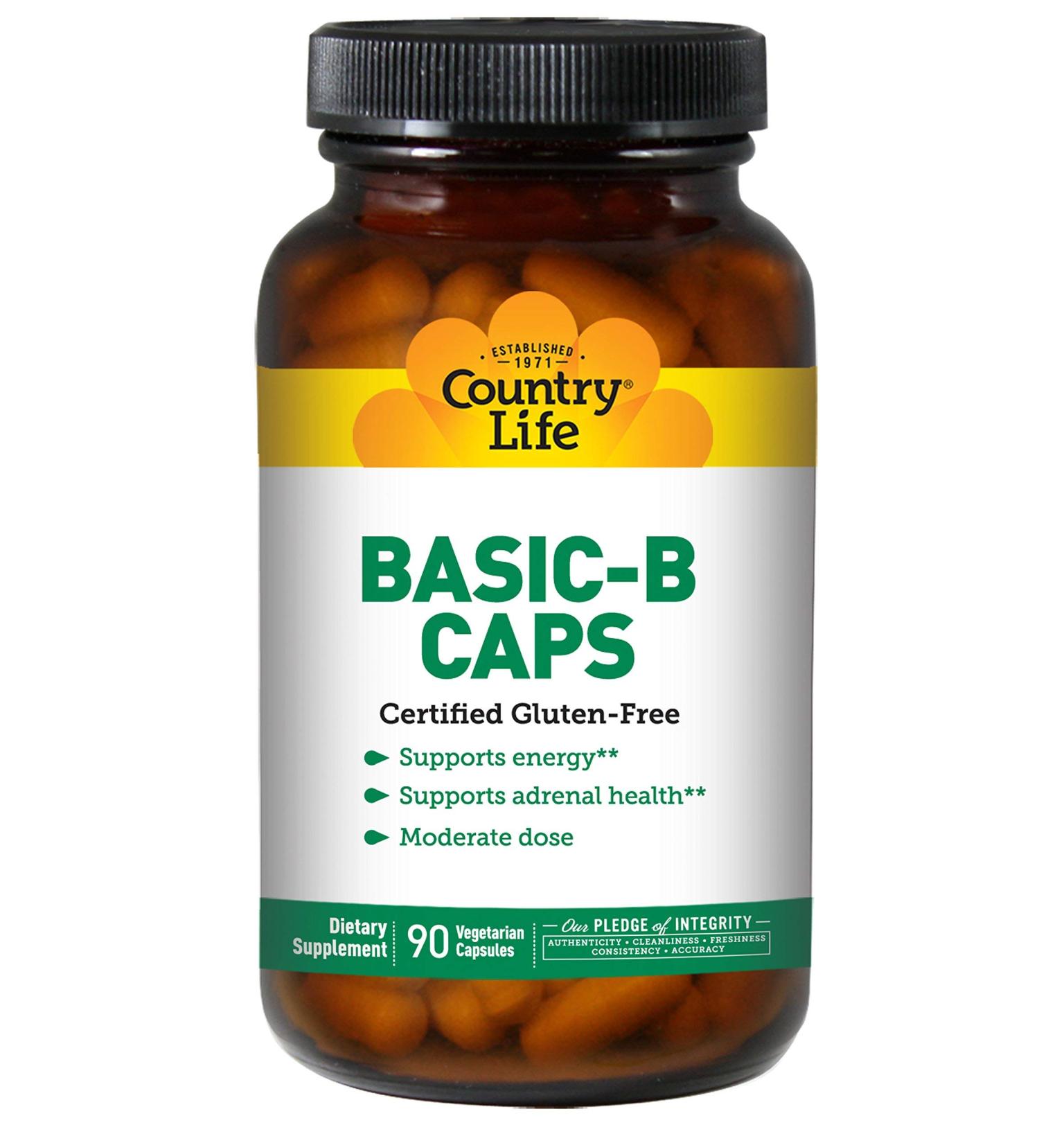 Country Life Basic-B Caps - 90 Vegan Capsules for Energy & Metabolism - Buy Online on GoSupps.com