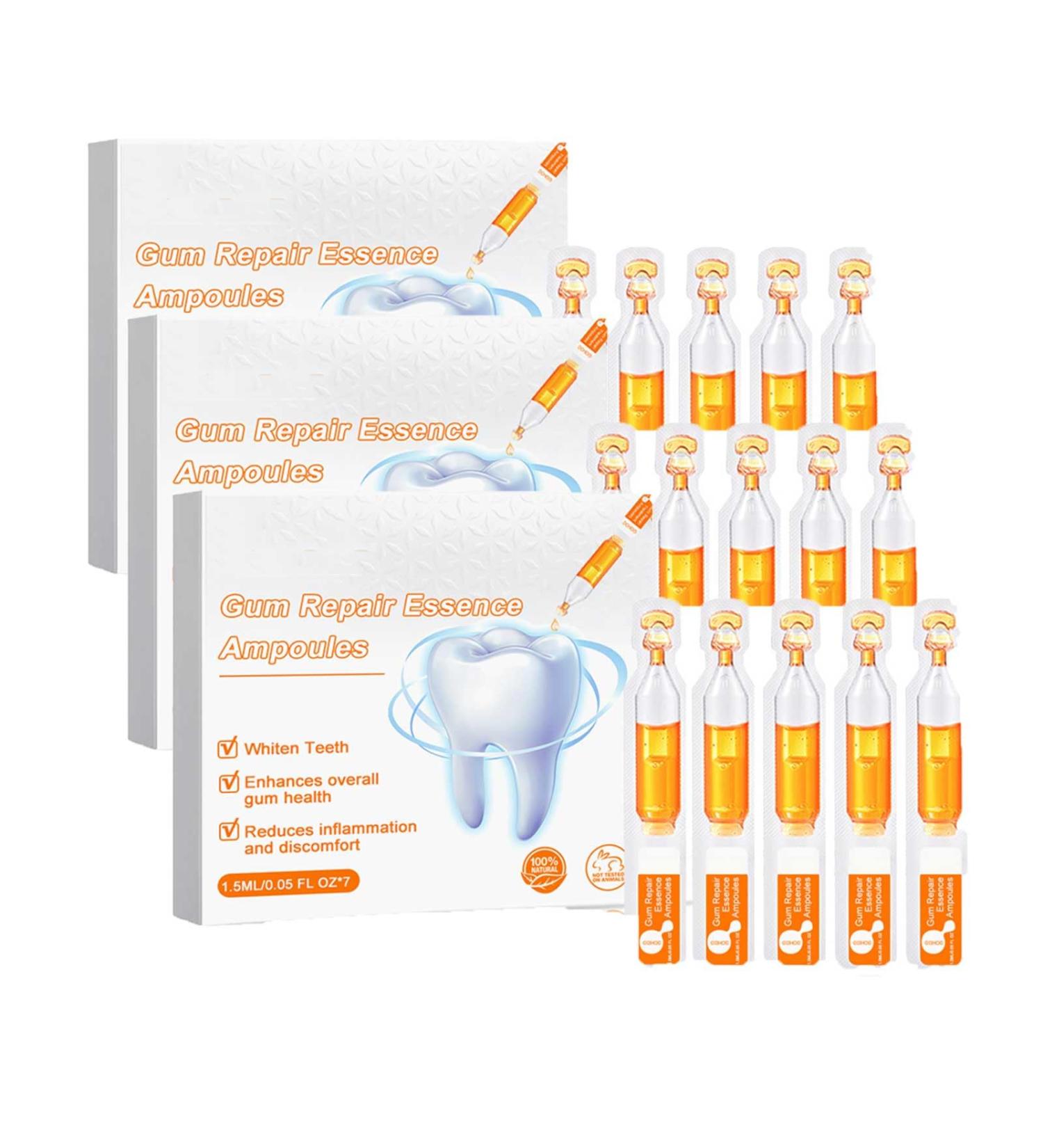 Gum Repair Treatment Ampoule Teeth Anti-Inflammatory Whitening Serum Ampoule Essence Toothpaste Remove Tartar And Plaque Relieve Sensitive Teeth Bleeding Gums And Bad Breath (3PCS) - Buy Online on GoSupps.com