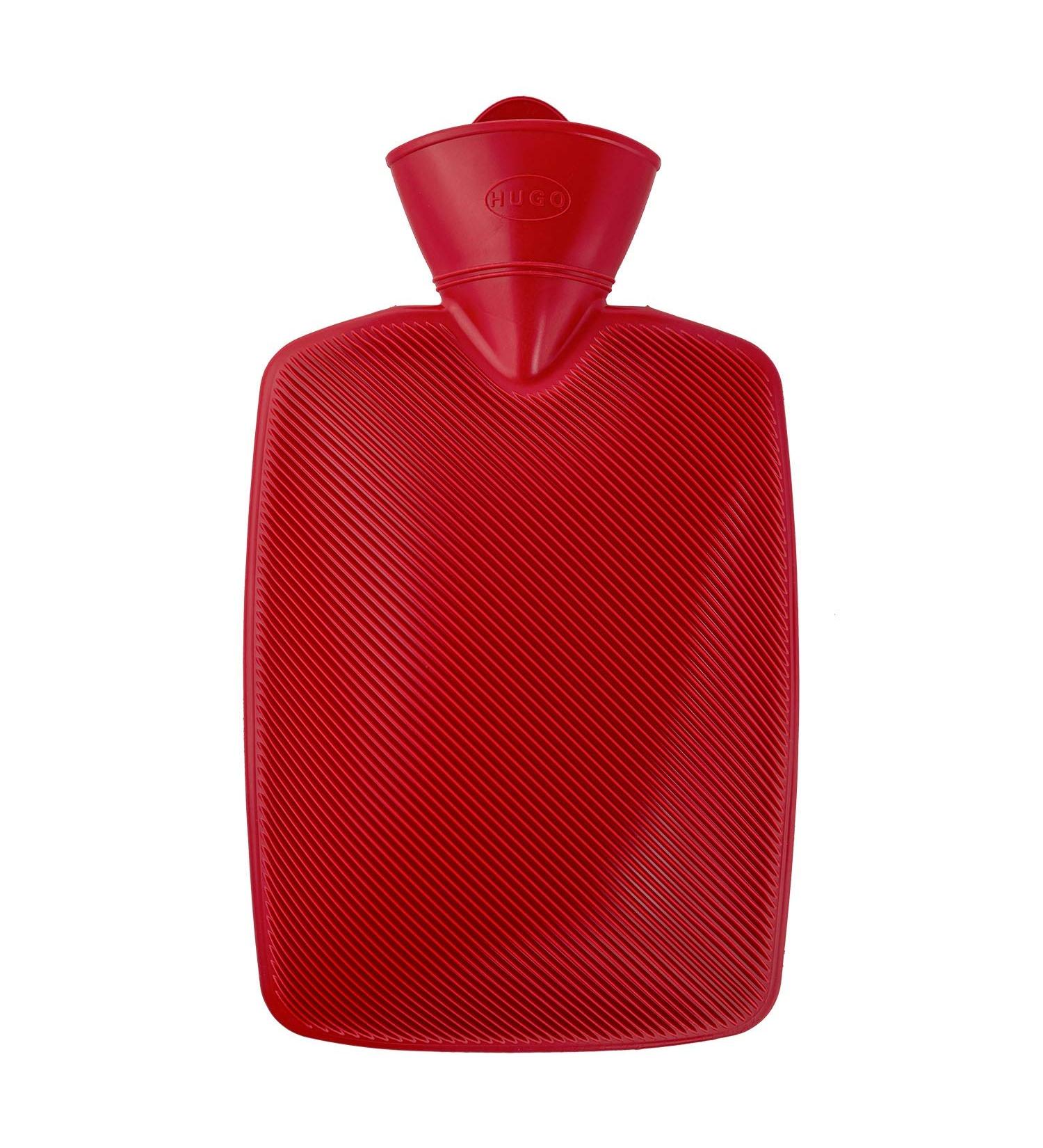 Hugo Frosch Classic Hot Water Bottle 1.8L - Eco-Friendly Half Lamella Design in Red | Ideal for Comfort & Warmth - Buy Online on GoSupps.com