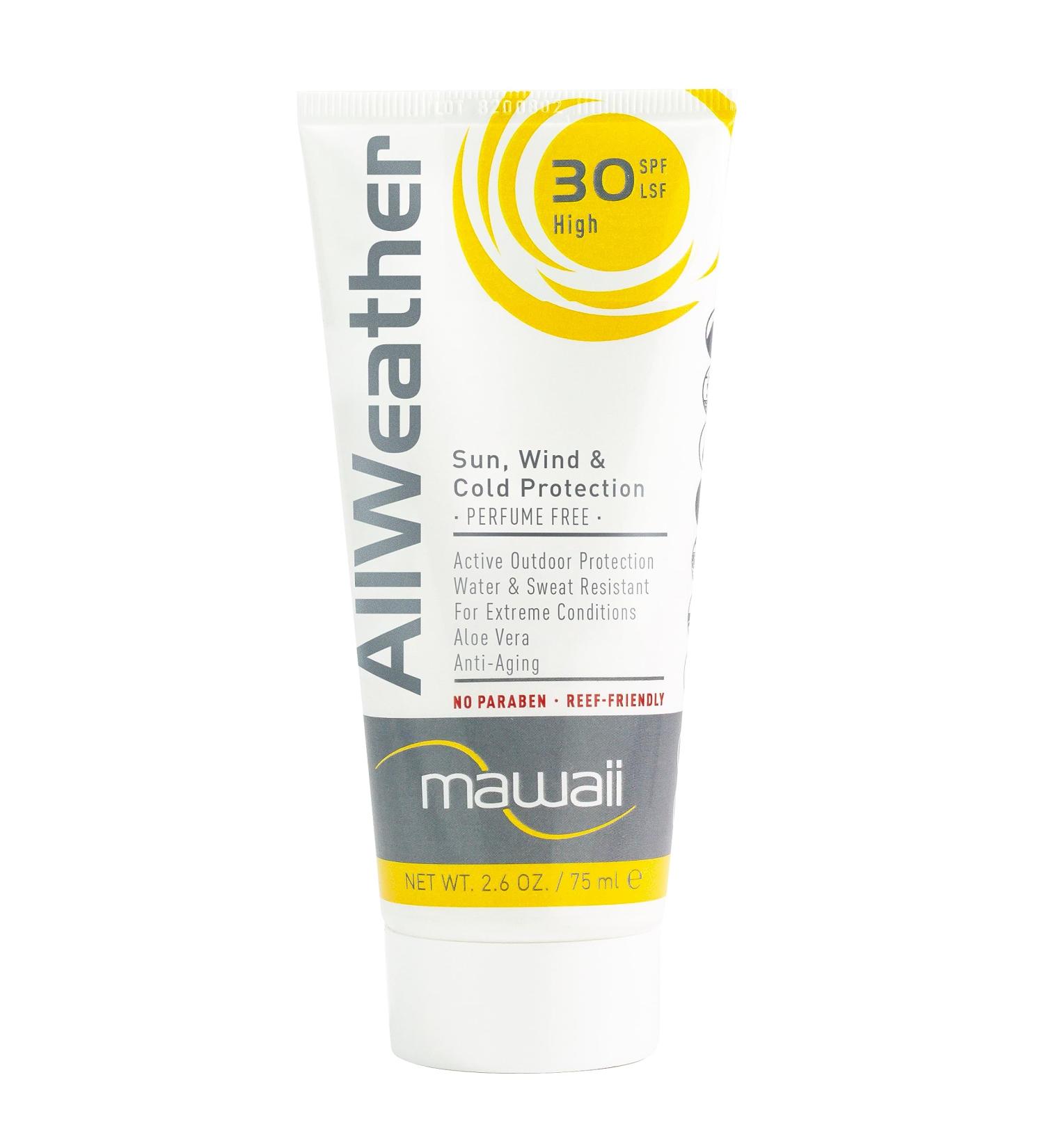 Mawaii WinterDuo Sunscreen for Face and Lips - SPF 30, 75ml - 2 in 1 Sensitive Skin Care UV Cream for Winter Sports