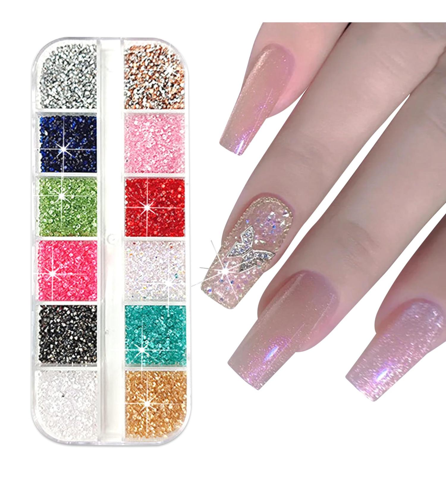 GZSYY Nail Rhinestones Set - 12 Color Self-Adhesive Nail Art Crystals & Micro Glitter Stones for Festival | Shop Internationally! - Buy Online on GoSupps.com