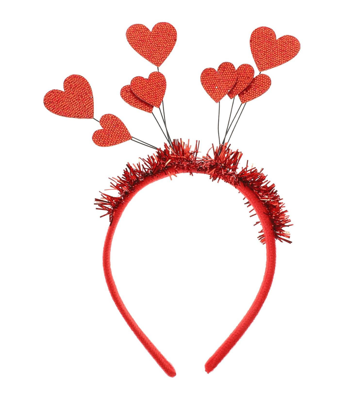 Luxshiny Glitter Heart Headband Red Heart Headband Cupid Hair Accessories for Party Festival Banquet Cosplay Alien Headdress Sequin Hair Hoop - Buy Online on GoSupps.com