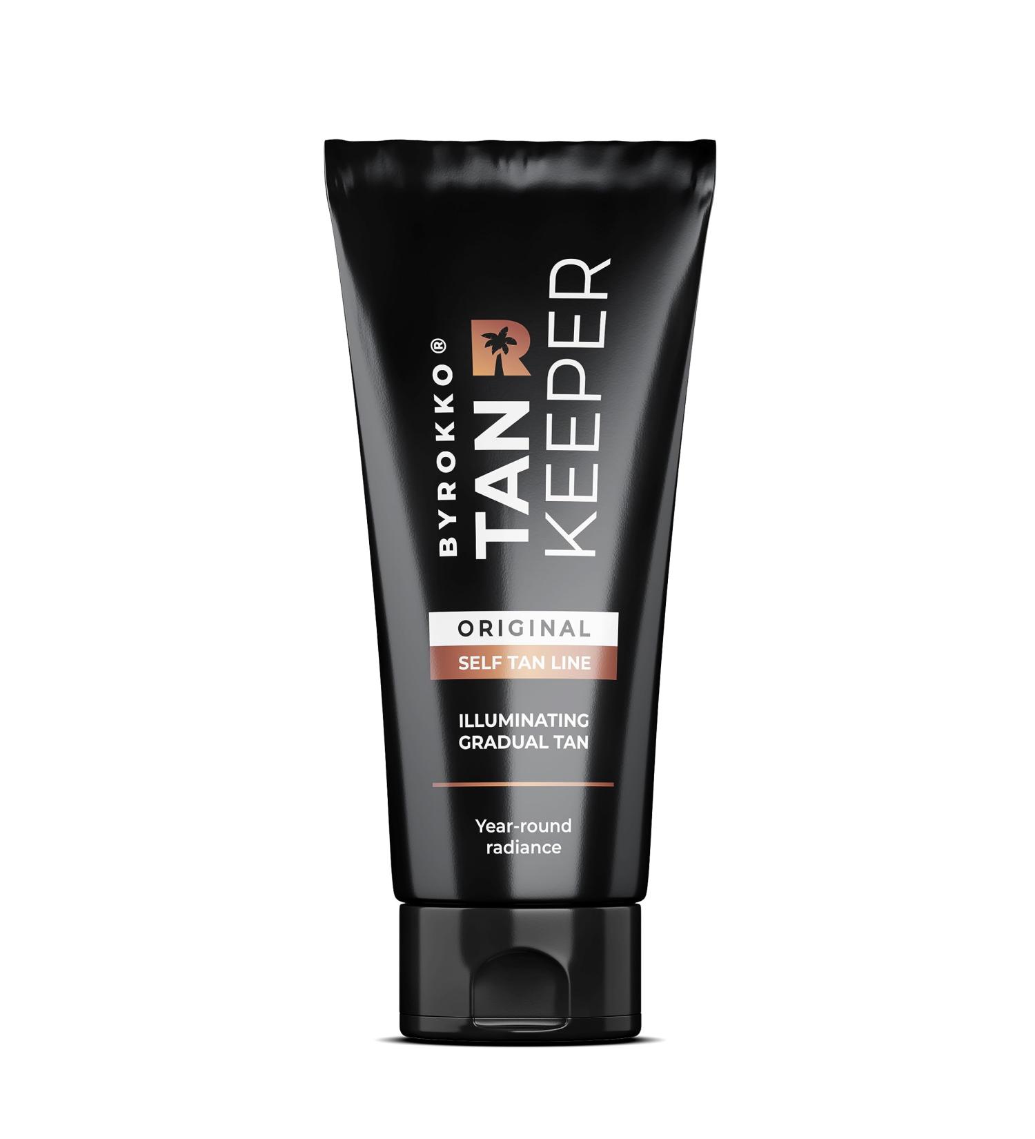 BYROKKO Tan Keeper (200 ml) Gradual Tanning Moisturiser Self Tan Body Cream with Premium Ingredients Vegan & Cruelty-free - Buy Online on GoSupps.com